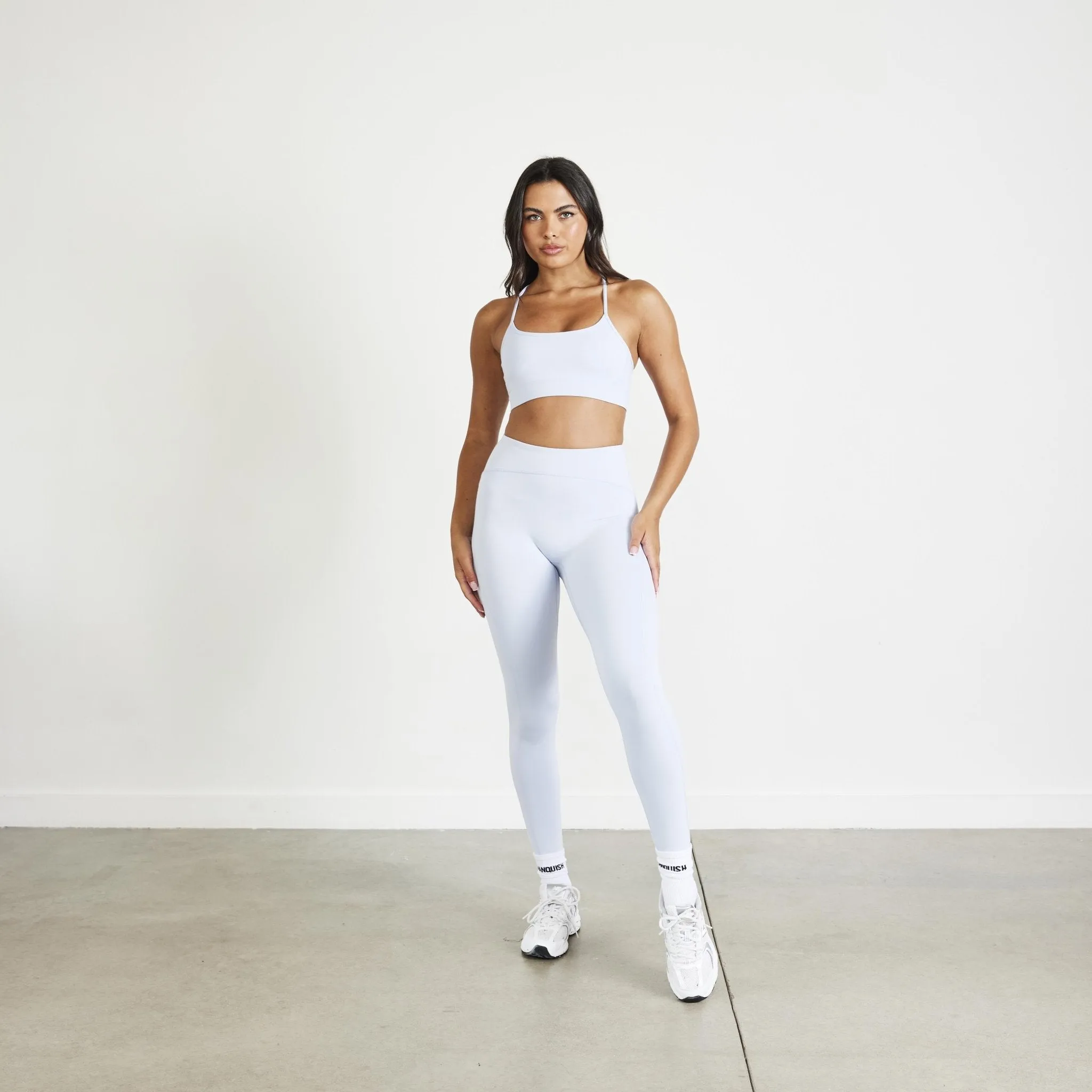 Vanquish Evolve Mineral Blue Low Support Bra Piped edges seams