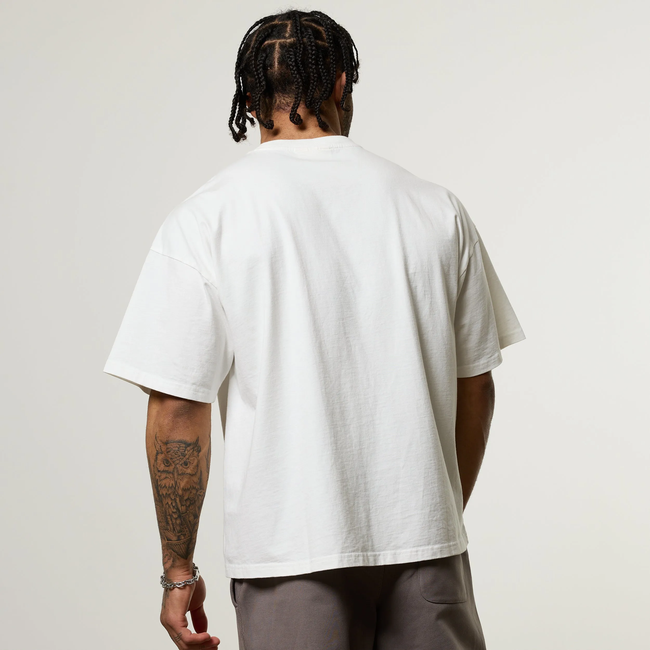 semi-formal style Stretchable Armholes Vanquish Obsidian White Eagle Oversized Boxy T Shirt