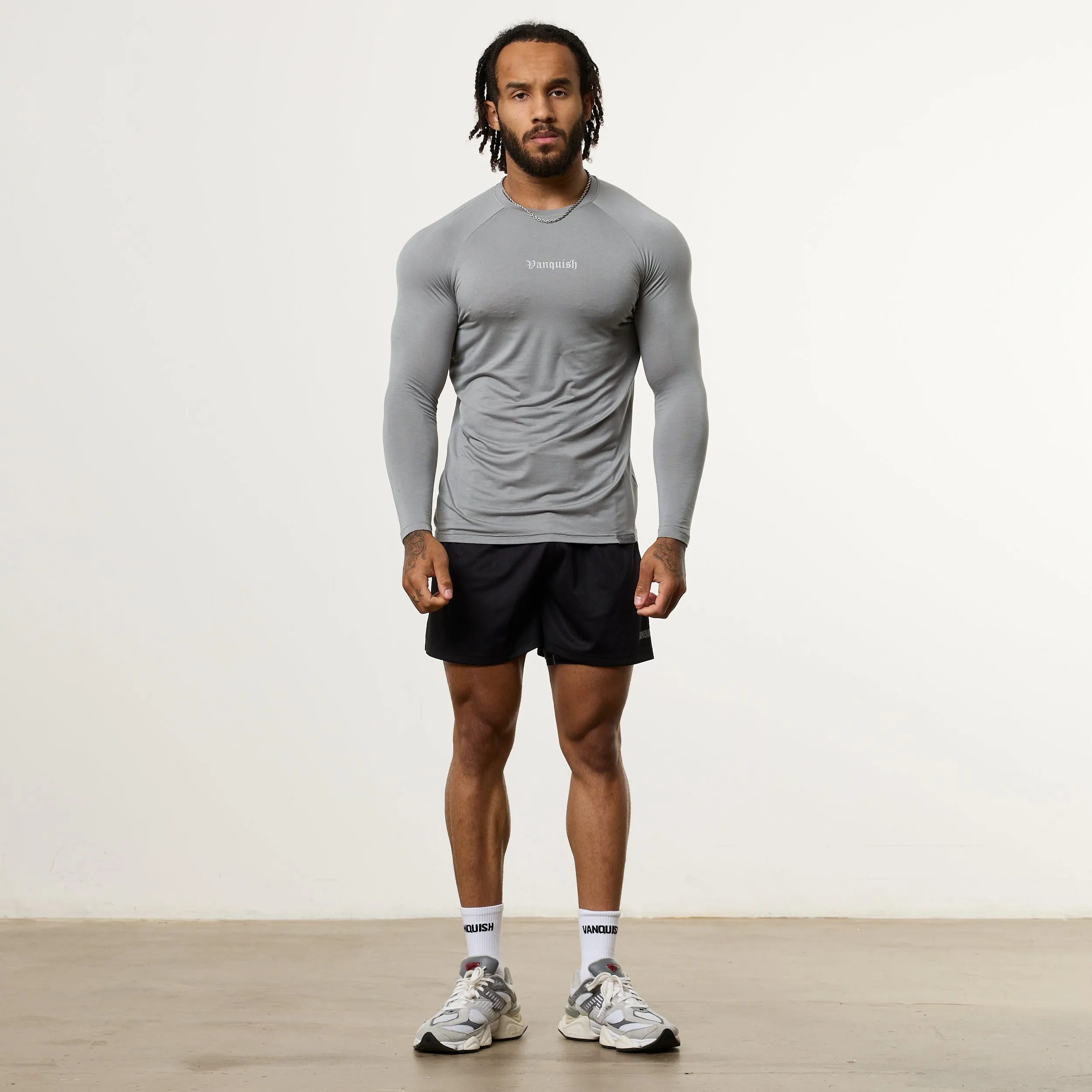 Luxury clothing Popular Vanquish Ultra Soft Steel Grey Long Sleeve Slim Fit T Shirt