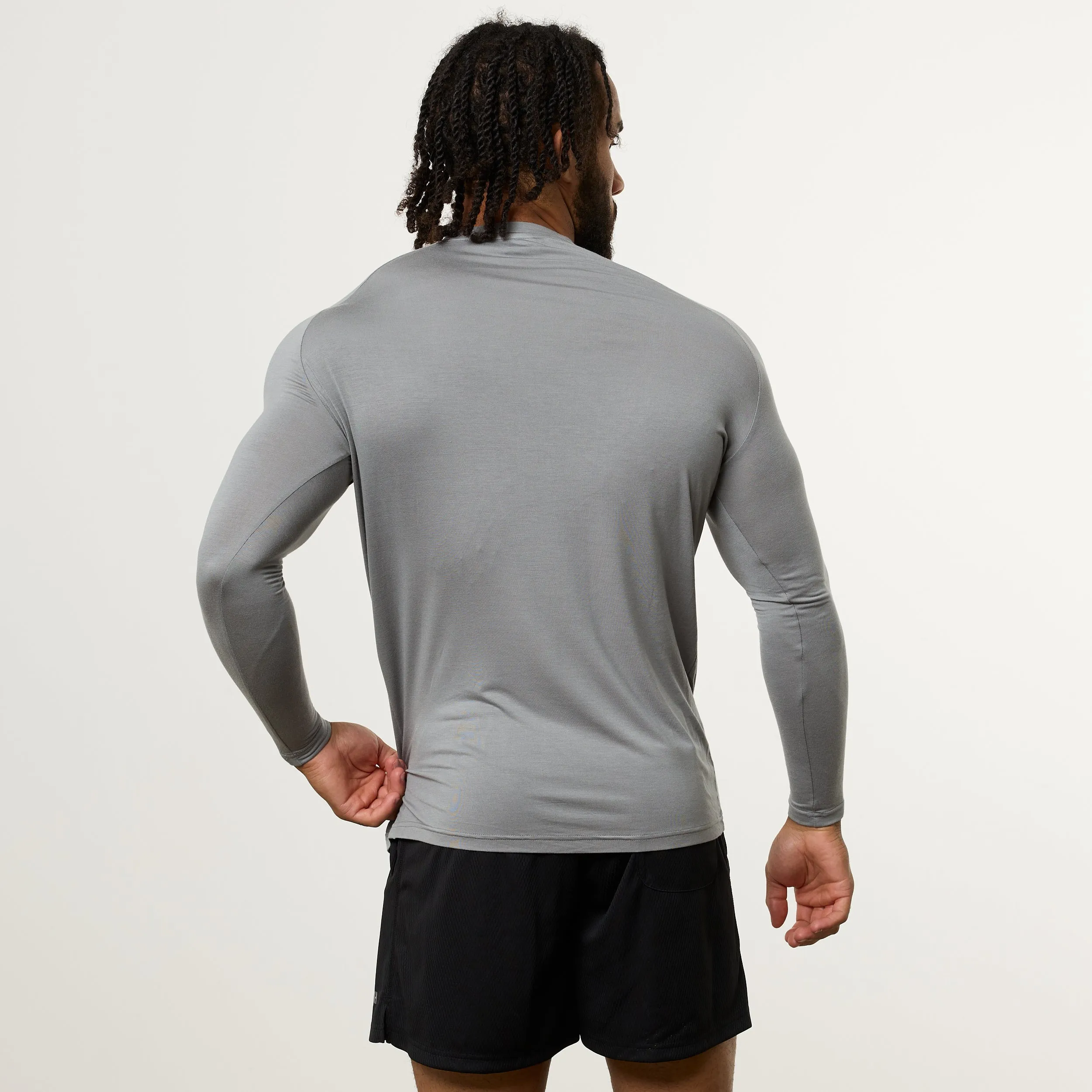 Vanquish Ultra Soft Steel Grey Long Sleeve Slim Fit T Shirt Outdoor Comfort Style ethical