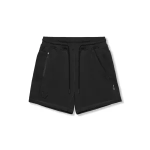Patchwork Design 0867. Tech-Terry? Sidelock Sweat Short - Black