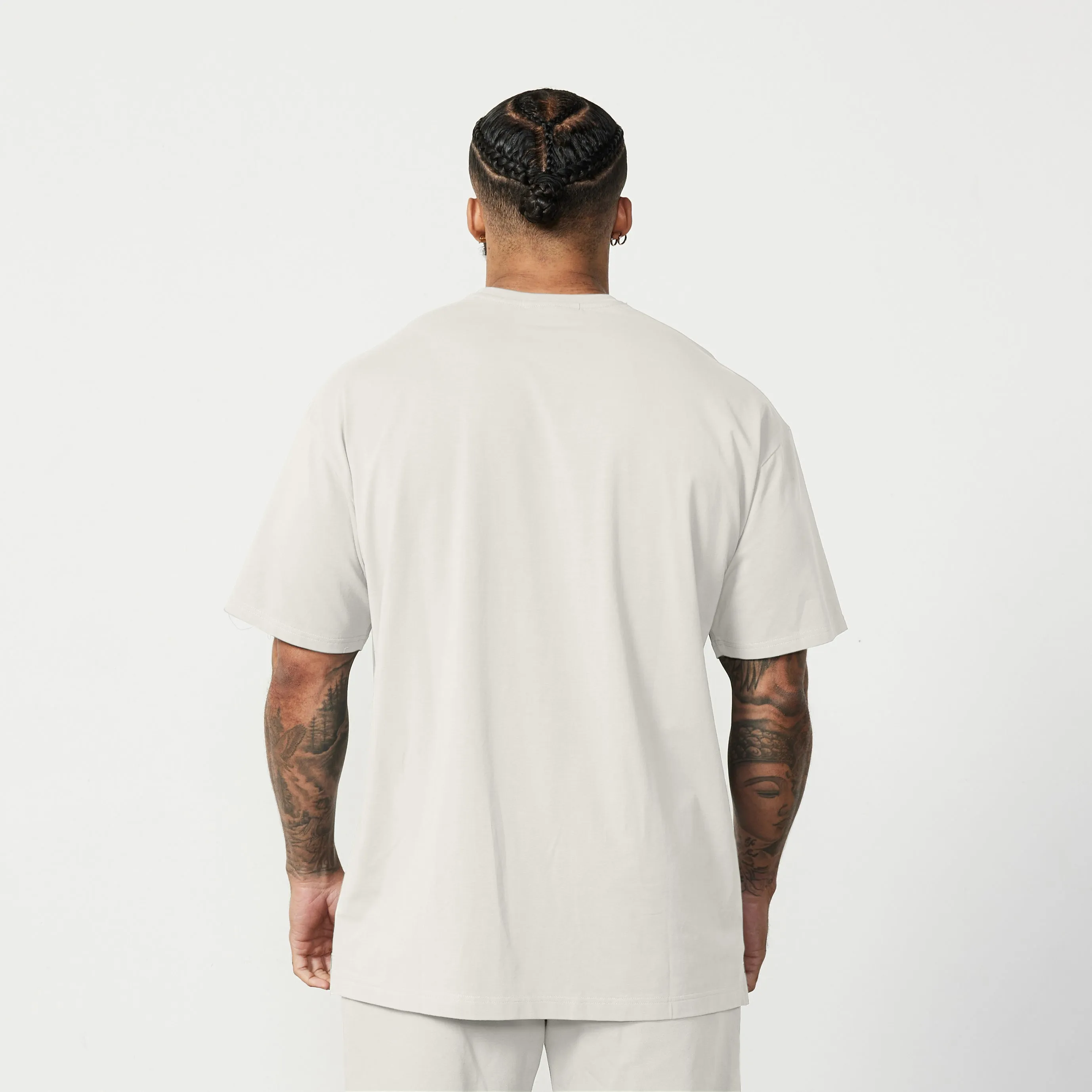 Vanquish Essential Stone Oversized T Shirt Cashmere combination Solid Color
