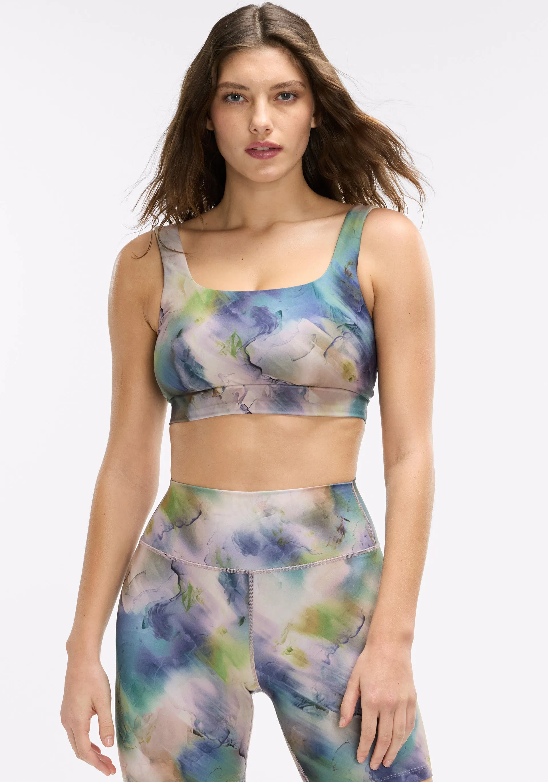 Durable Build Anti Chafe Lining Washed Floral Cadent Legging Set