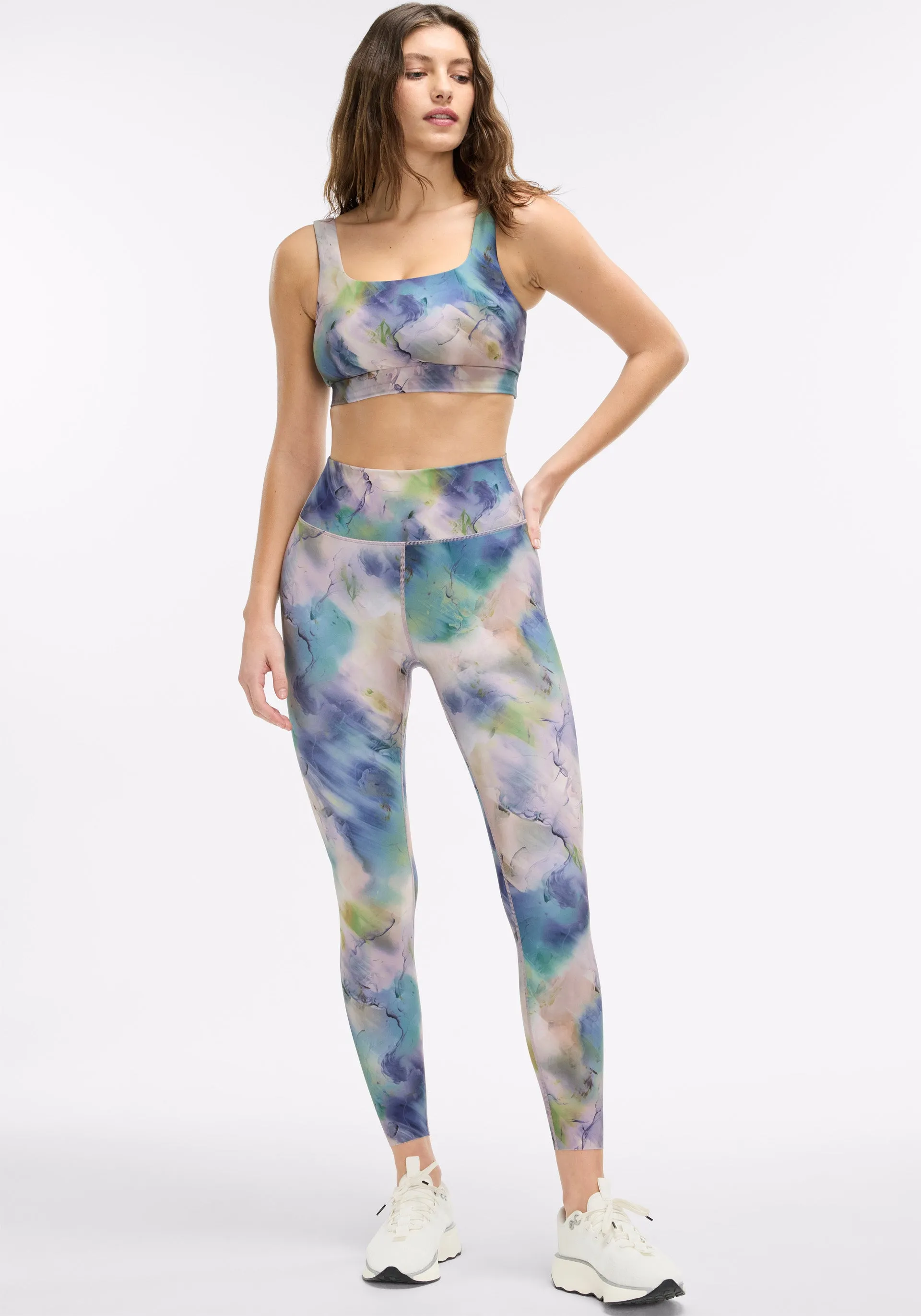 Washed Floral Cadent Legging Set Durable Reinforced Edges Enhanced Airflow Design