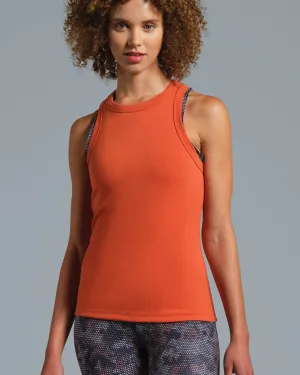 Women's Rib Knit Tank Soft Chafe Protection LowProfile Design