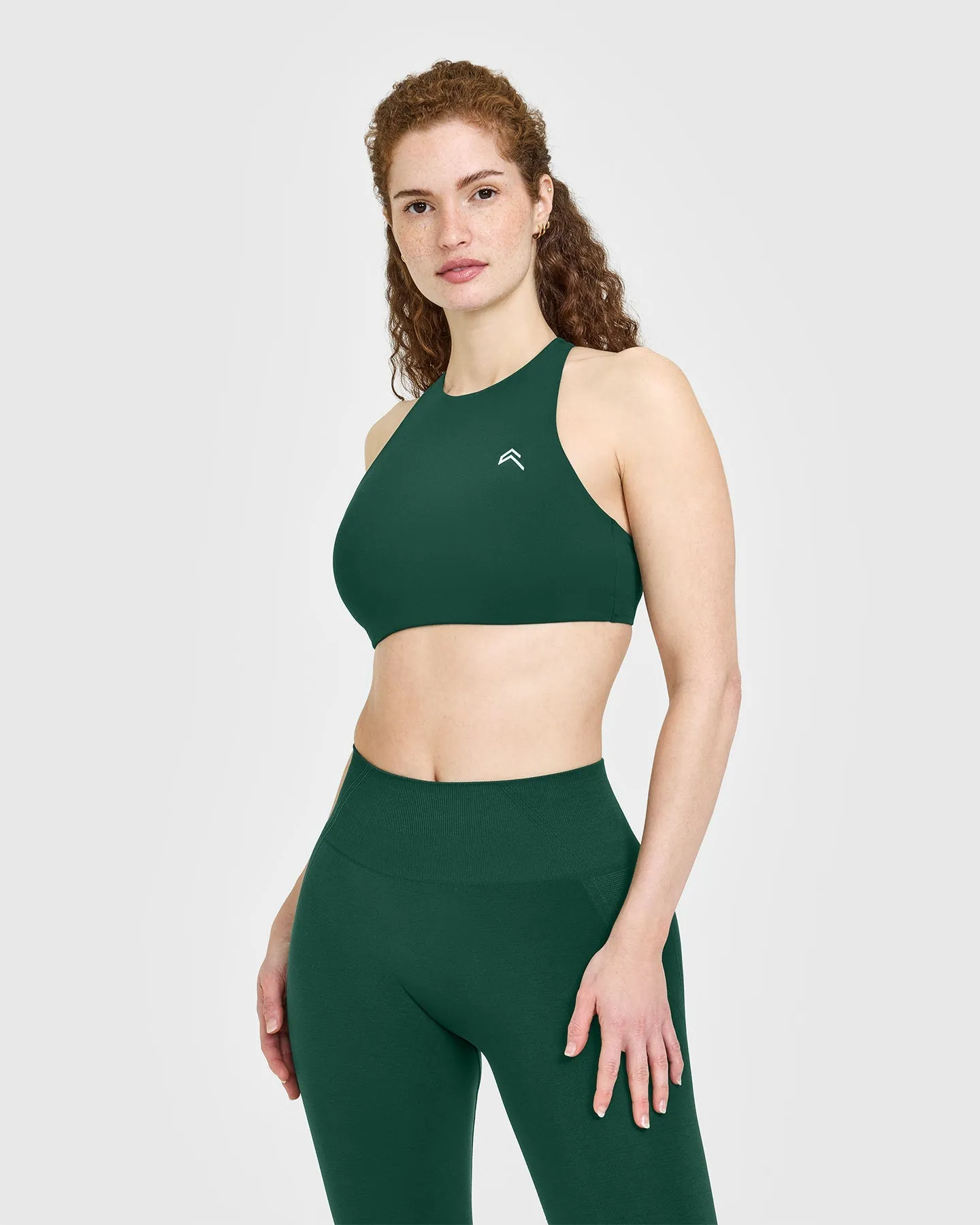 Bright Polite EasyLift? High Neck Sports Bra | Racing Green
