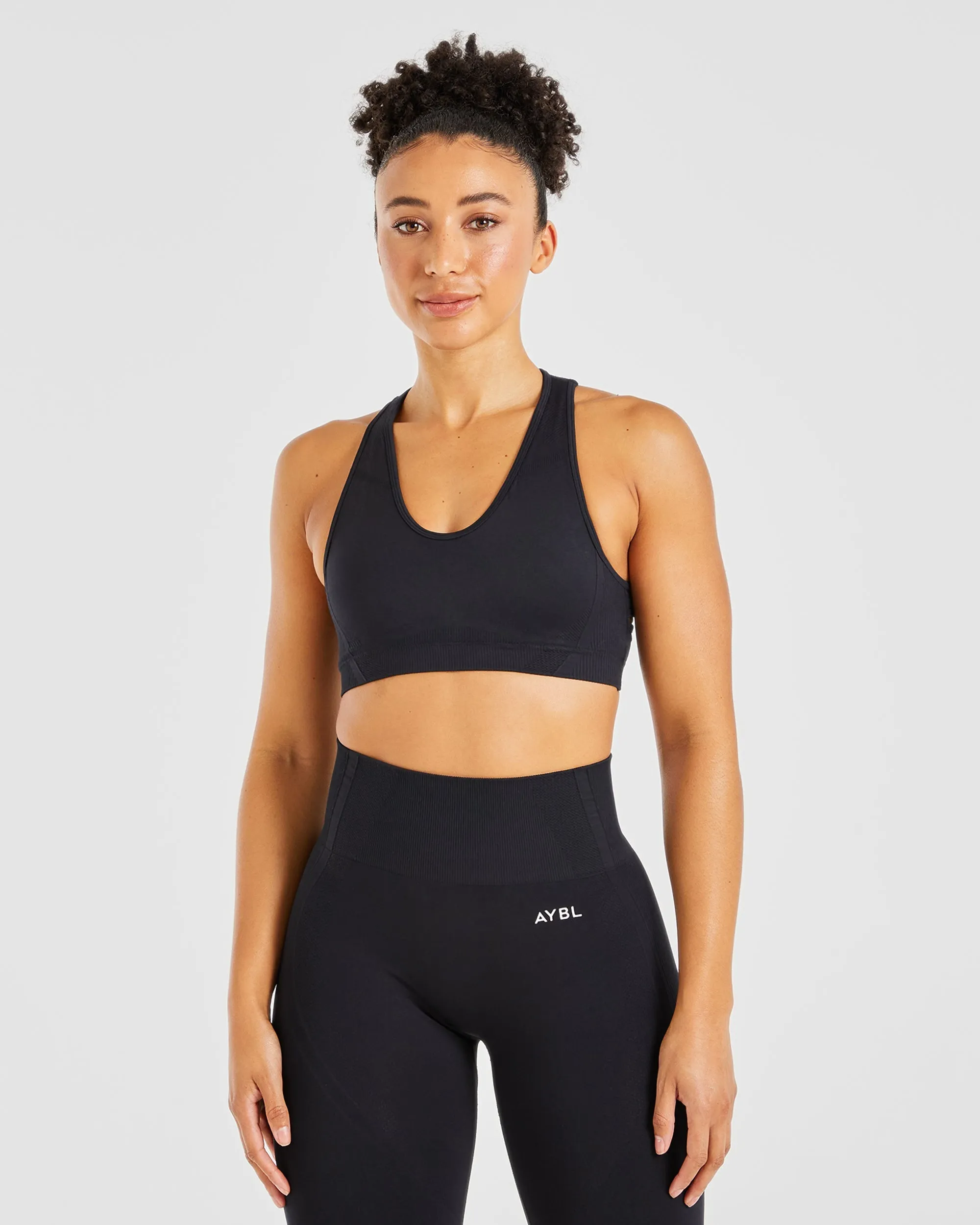 Easy Comfort stretchy fabric Balance V3 Seamless Sports Bra - Black