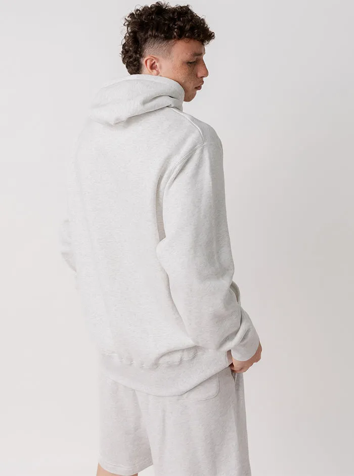 Distressed Arch Heavyweight Pullover in Heather Grey Casual Outfit