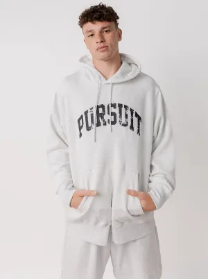 Distressed Arch Heavyweight Pullover in Heather Grey Street Feel Contrast Inner Layer