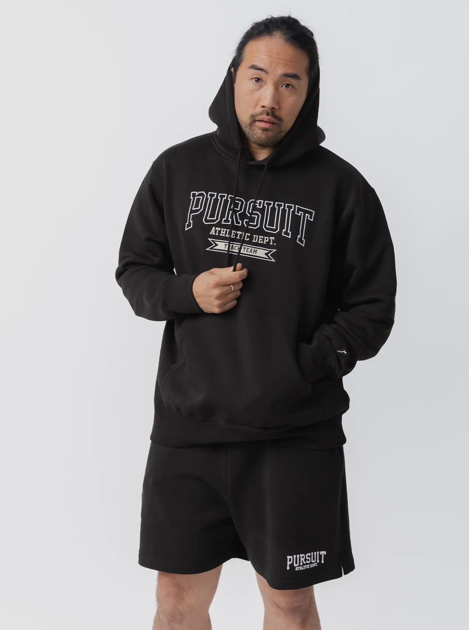 Varsity Heavyweight Pullover in Court Black Seamless Side Construction Minimalist Look