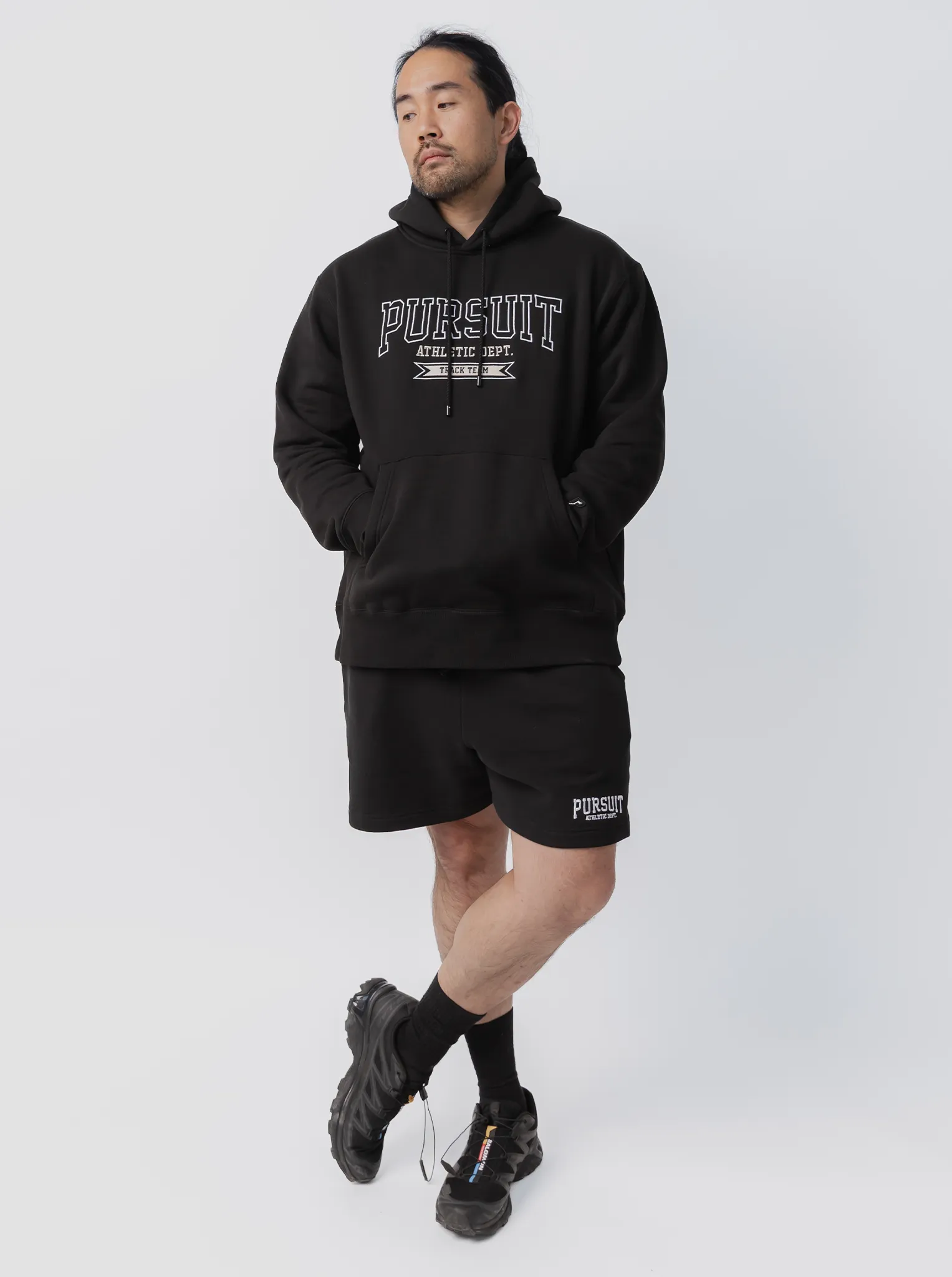 Varsity Heavyweight Pullover in Court Black Street Sense