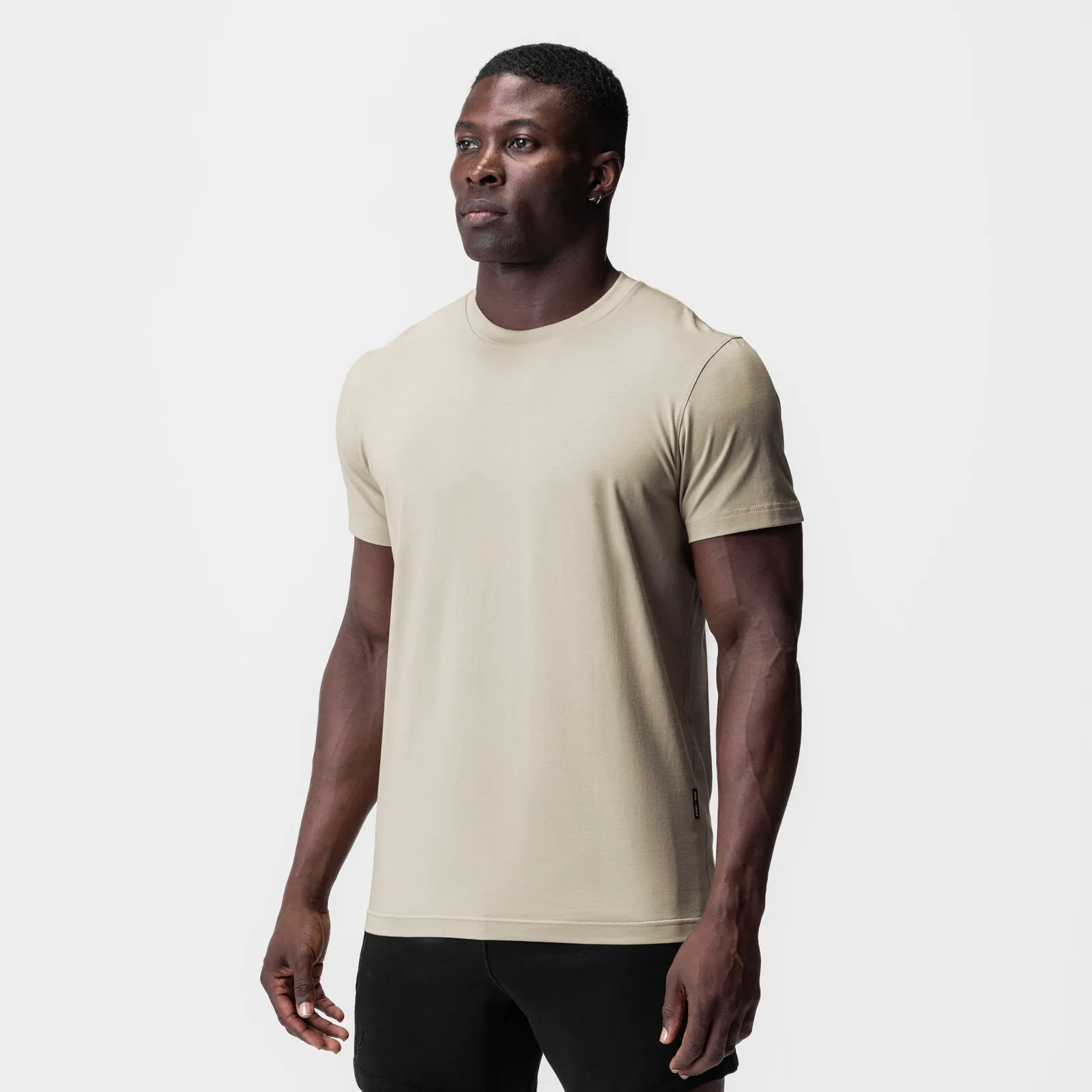 0923. Supima? Essential Tee - Sand Smoke Lightweight Comfort Ultra Soft Finish