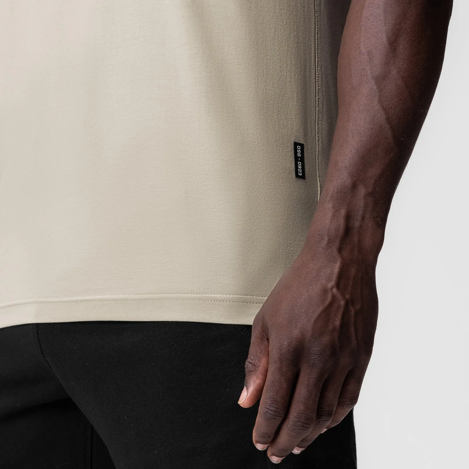 0923. Supima? Essential Tee - Sand Smoke Urban Style Trend Multi Panel Design