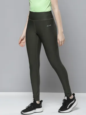 Beginner Level City Walk Wrinkle Resistant Luxury Choice Alcis Women Olive Green Solid Tights
