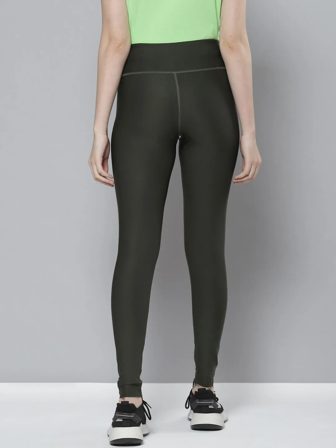 Eco Shopper Flexible Wear Alcis Women Olive Green Solid Tights