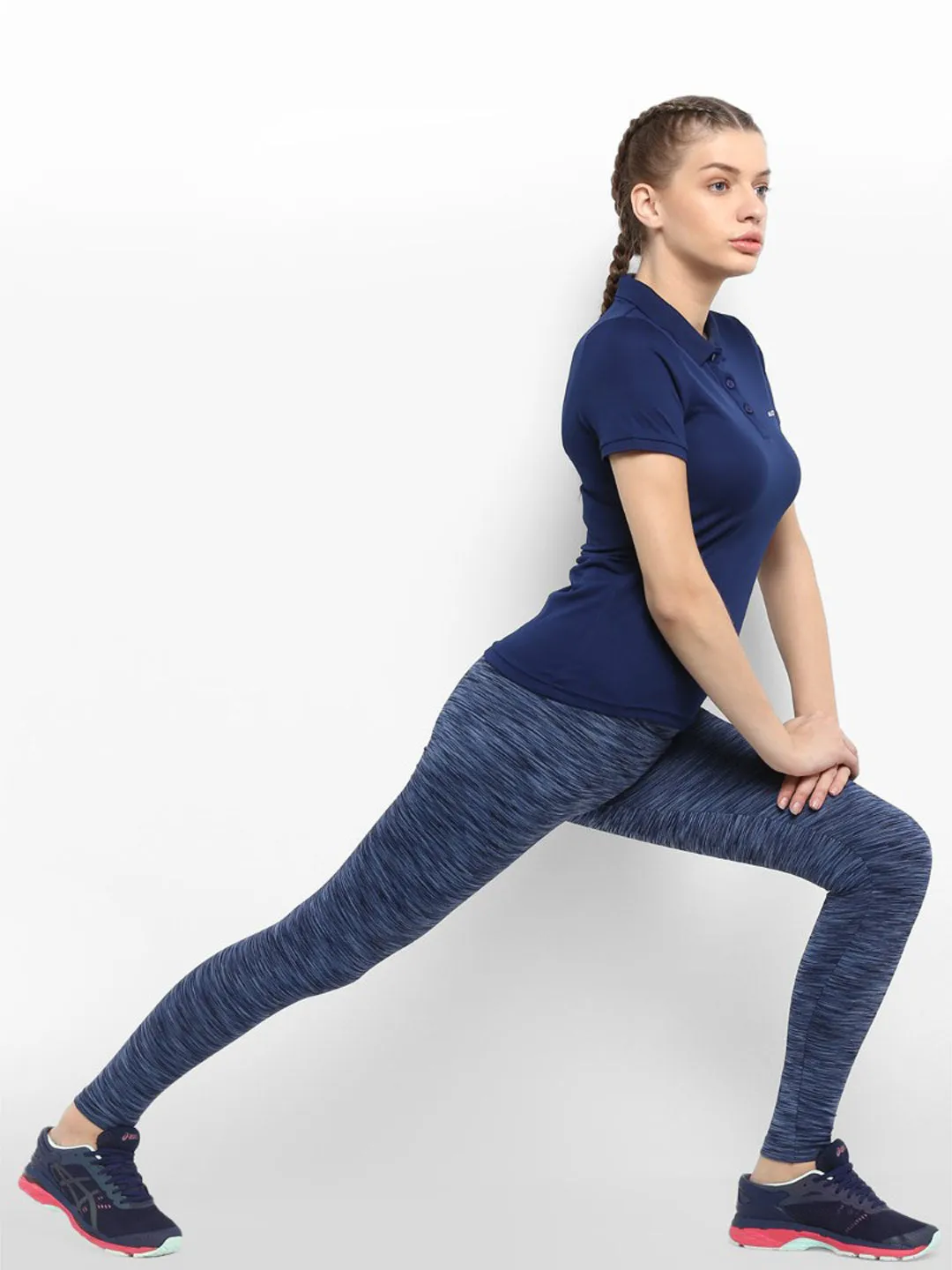 Alcis Women Patterned Blue Tights Casual Wearer Outdoor Running Super Flex