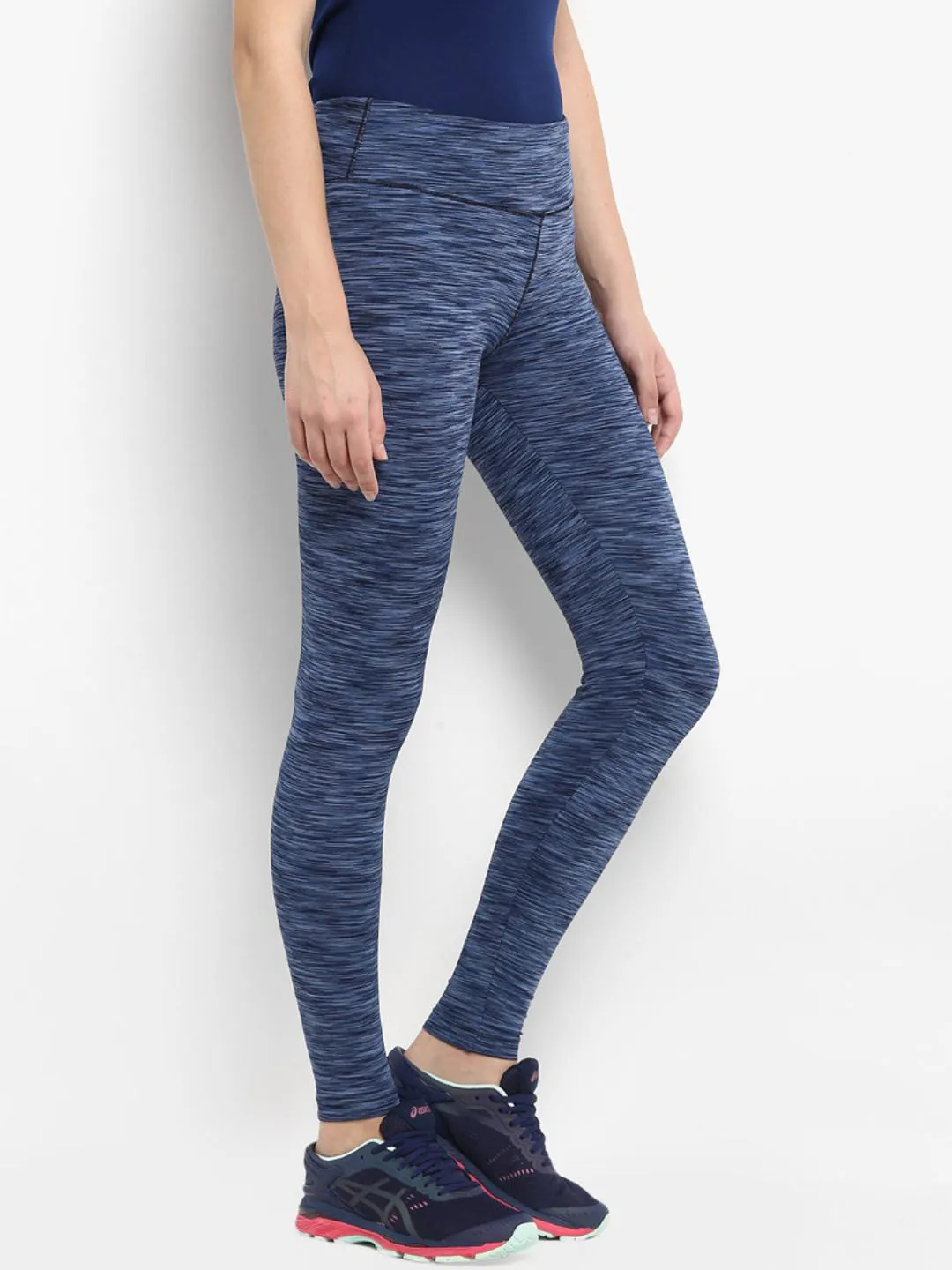 Alcis Women Patterned Blue Tights Breathable Feel