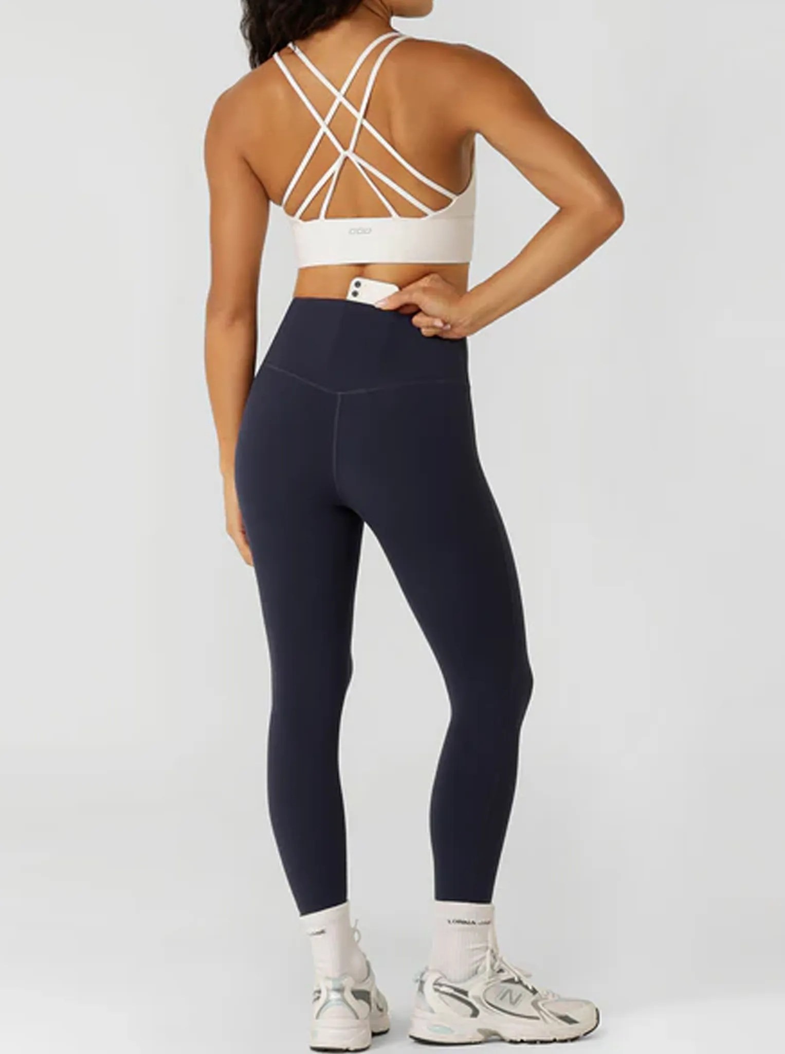 Lotus No Chafe Phone Pocket Ankle Biter Leggings Stretch Fit Yoga Class Home Lounge Fade Resistant
