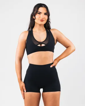 Matching set seams Mia Mesh Bra - Black