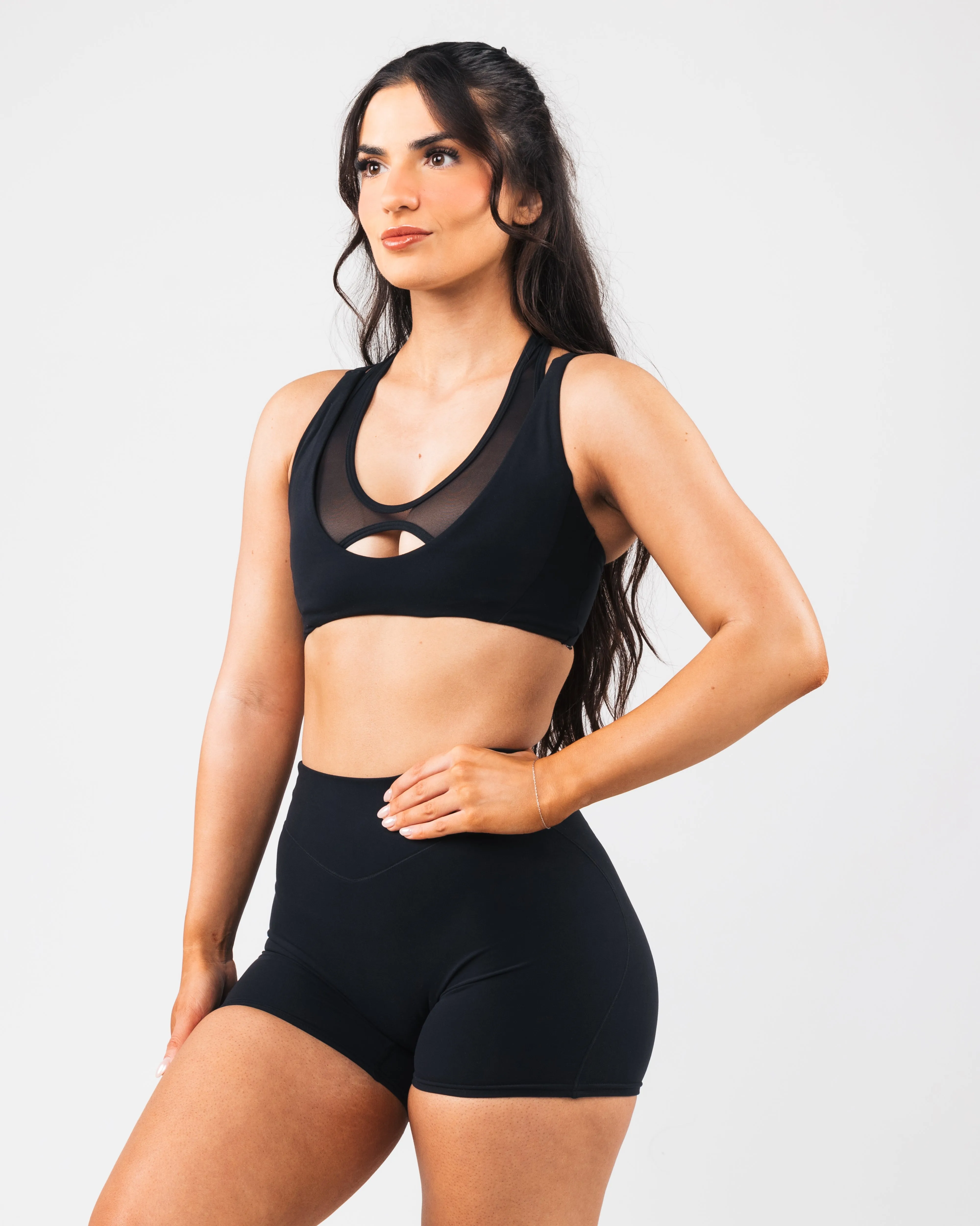 Mia Mesh Bra - Black Easy Comfort Workout partners