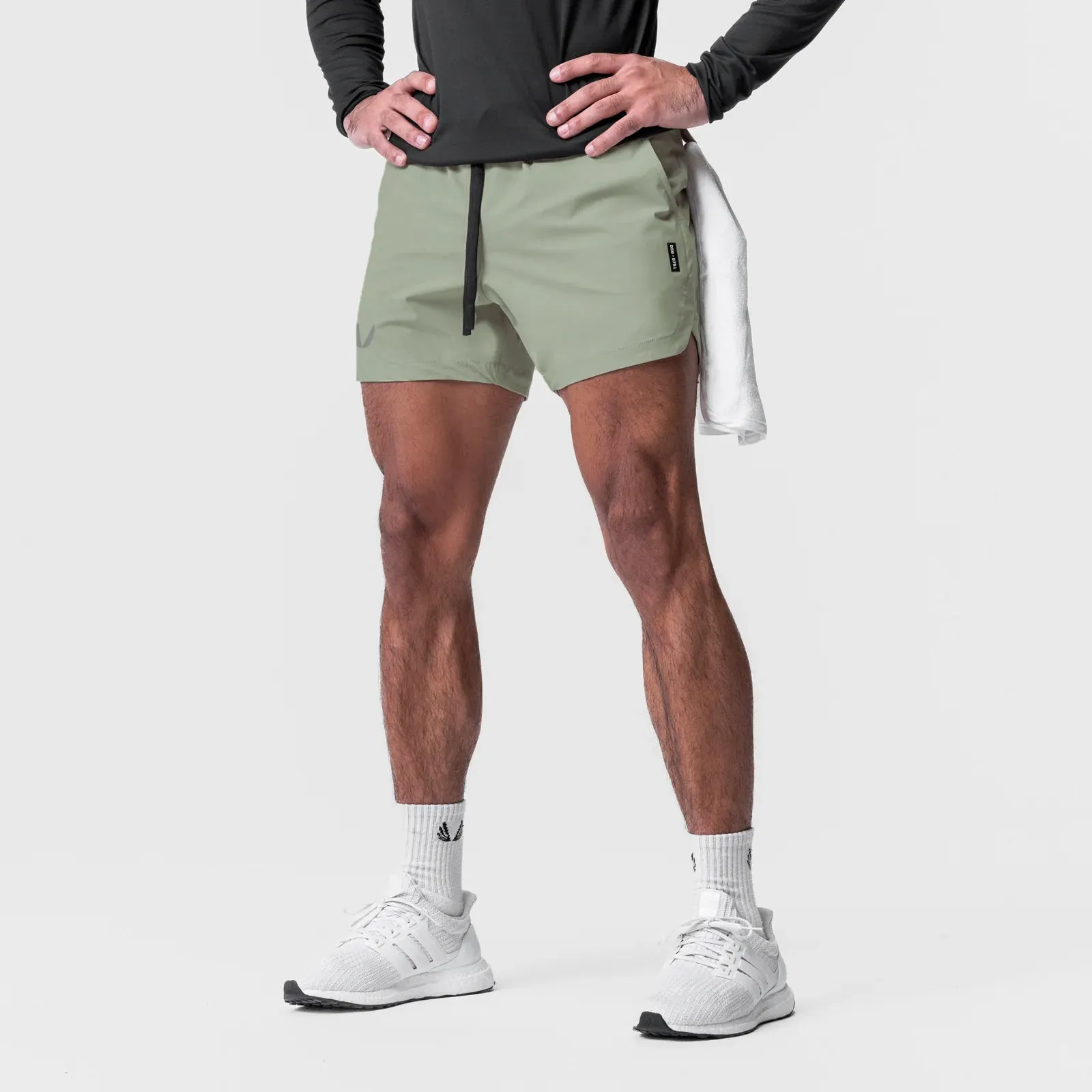 tall size Sporty Look 0751. Tetra-Lite? 5" Linerless Short - Sage "Wings"