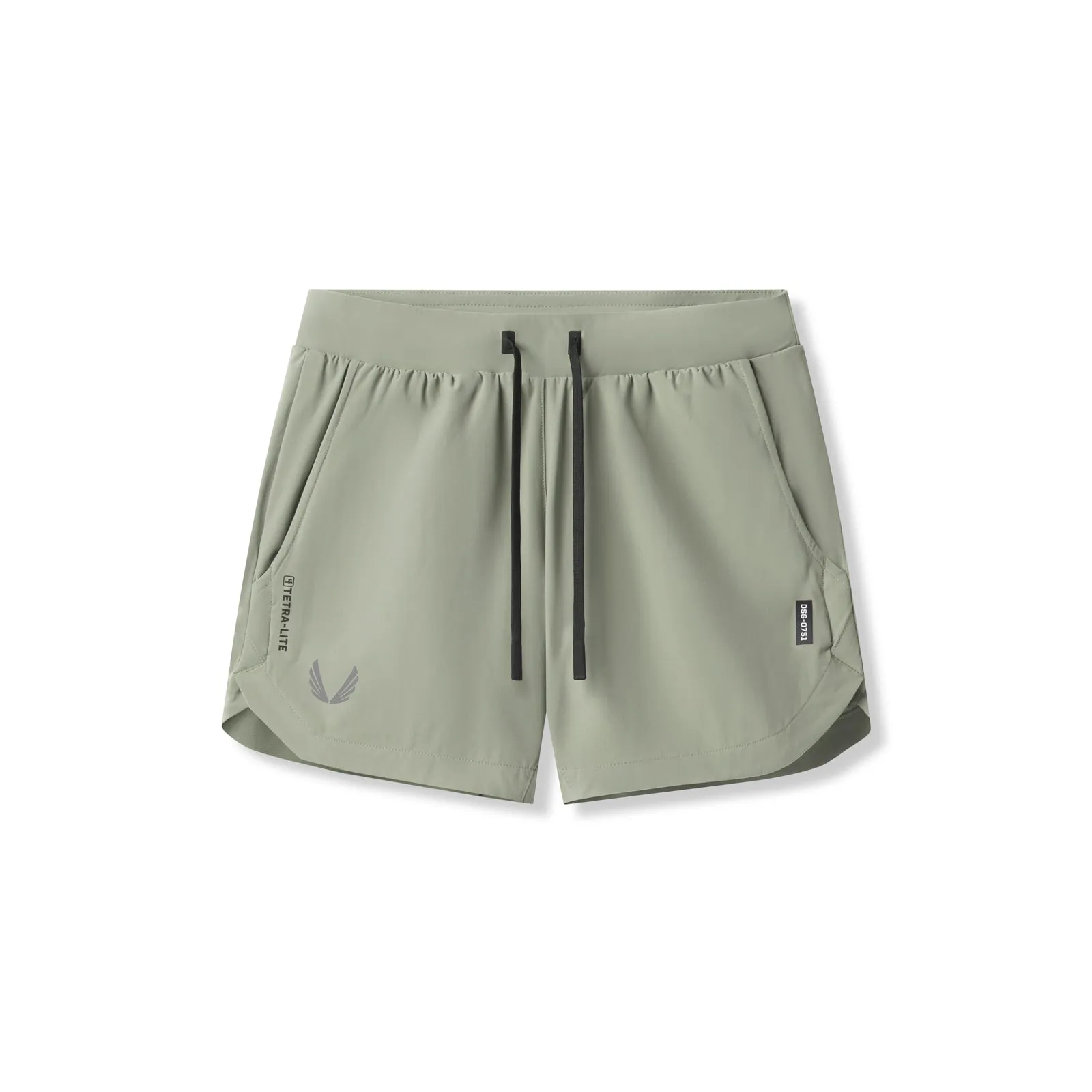 Heels Travel Essential 0751. Tetra-Lite? 5" Linerless Short - Sage "Wings"
