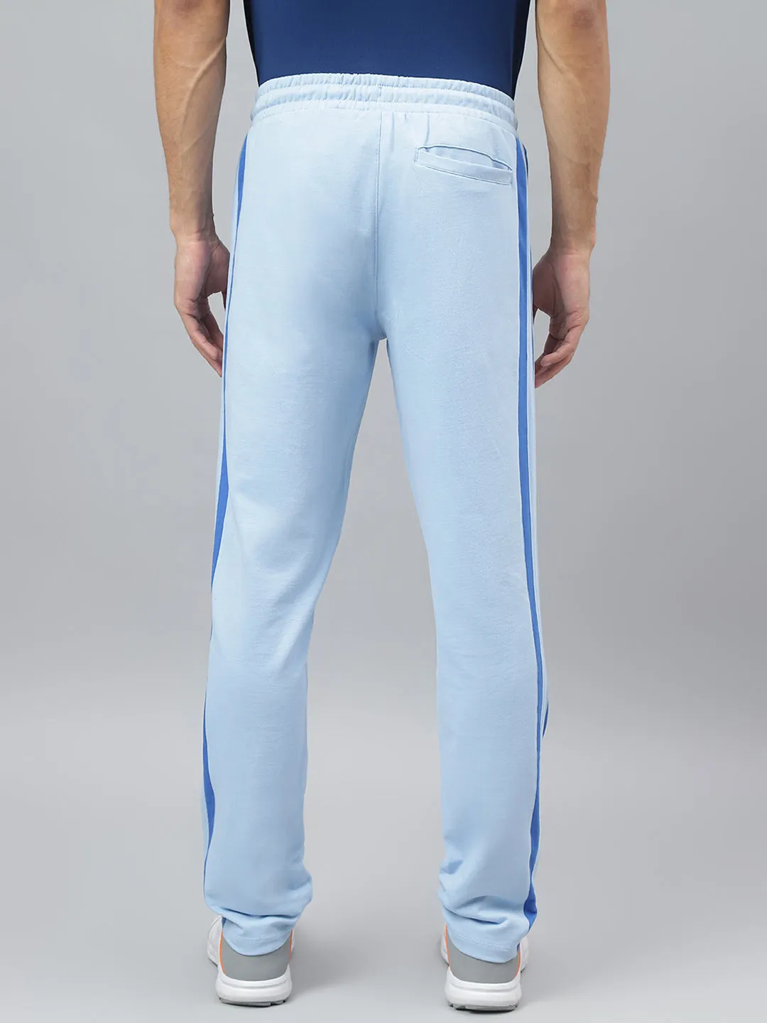 Alcis Men Powder Blue Slim-Fit Athleisure Track Pants Water Resistant Simple Utility
