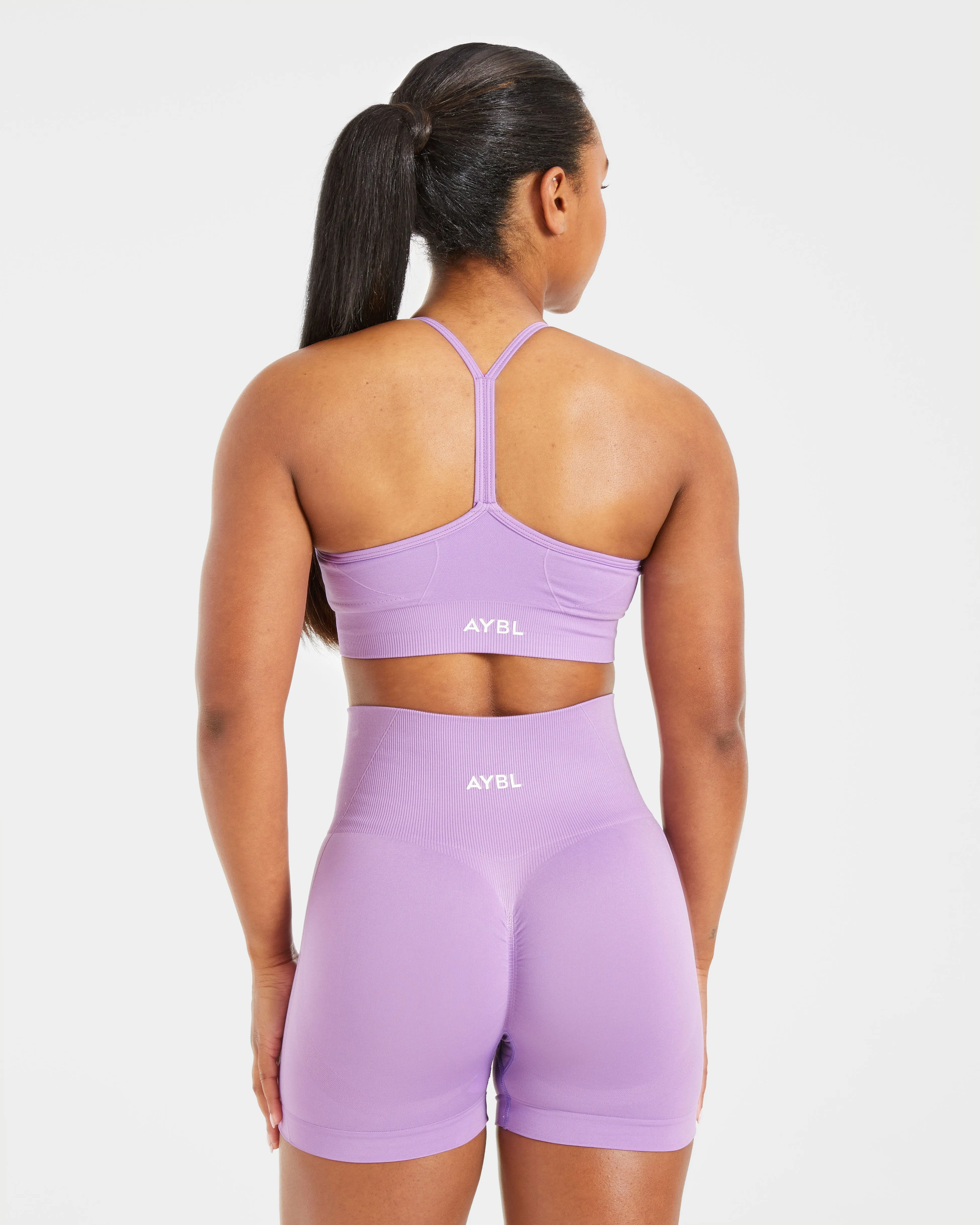 Mesh Cool-down Empower Seamless Sports Bra - Purple