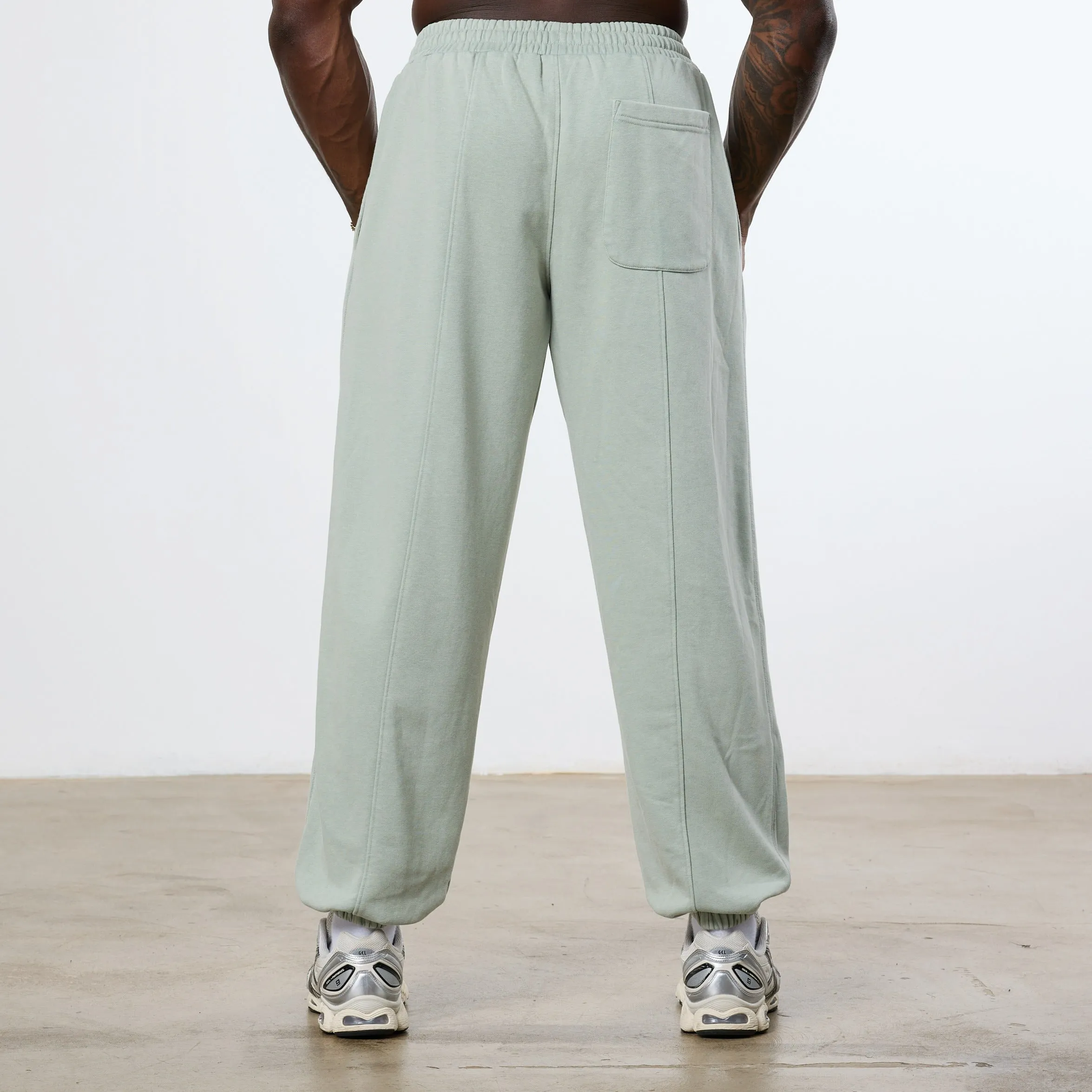 Vanquish Better Than Yesterday Washed Green Oversized Sweatpants Secure Closures pilling resistant