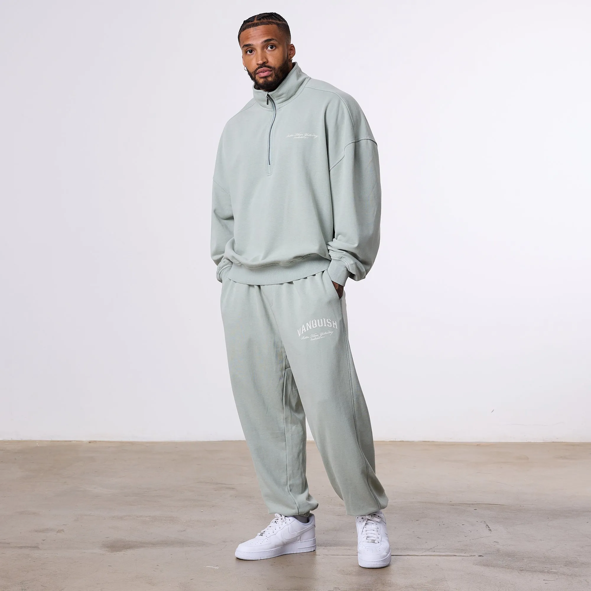 Core Movement Vanquish Better Than Yesterday Washed Green Oversized Sweatpants