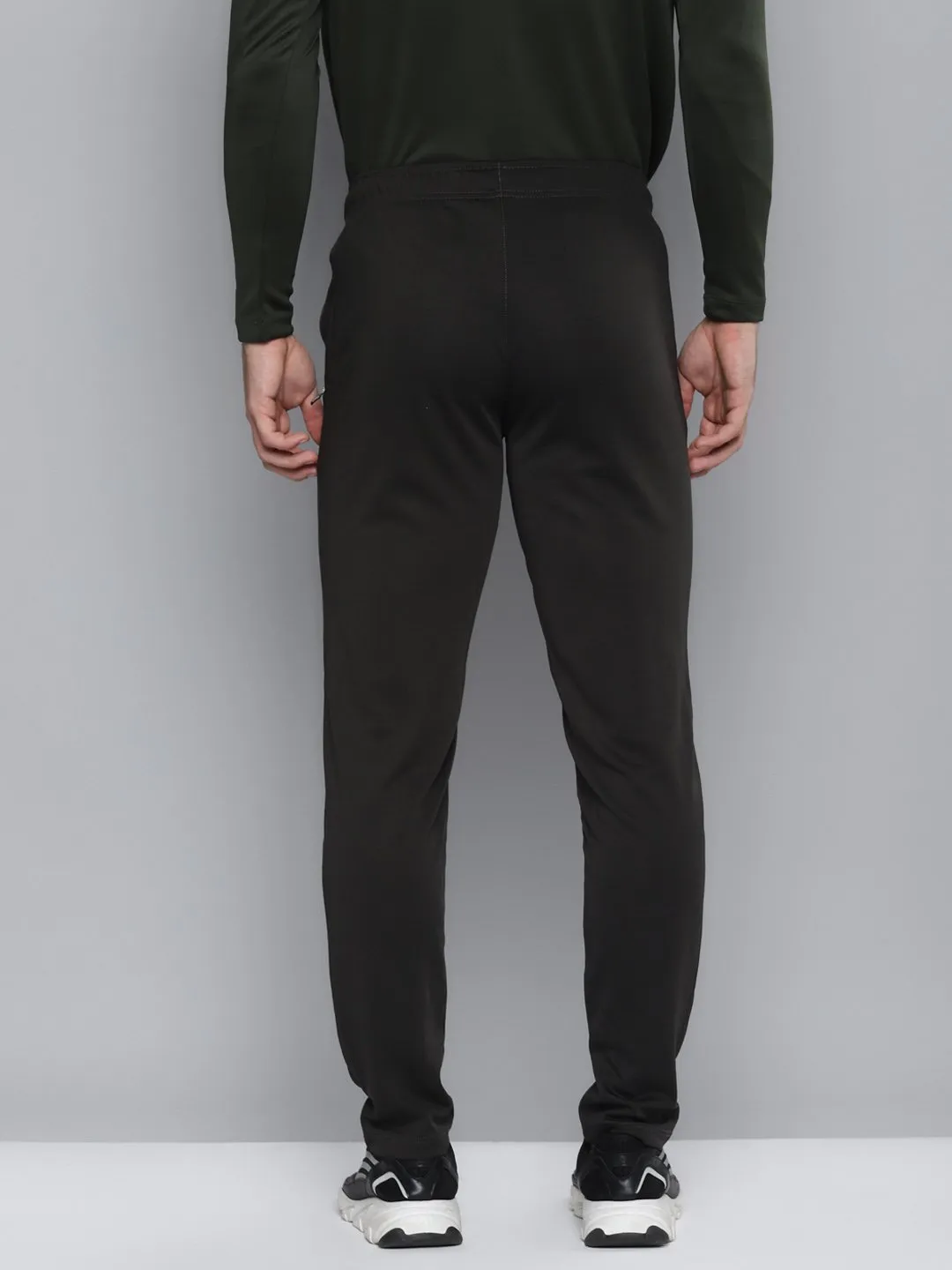 Alcis Men Solid Black Track Pant Compression Support Lining