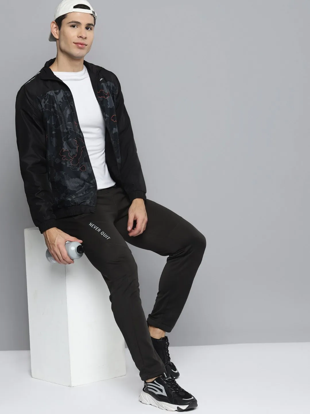 Static free Reinforced Seams Alcis Men Solid Black Track Pant