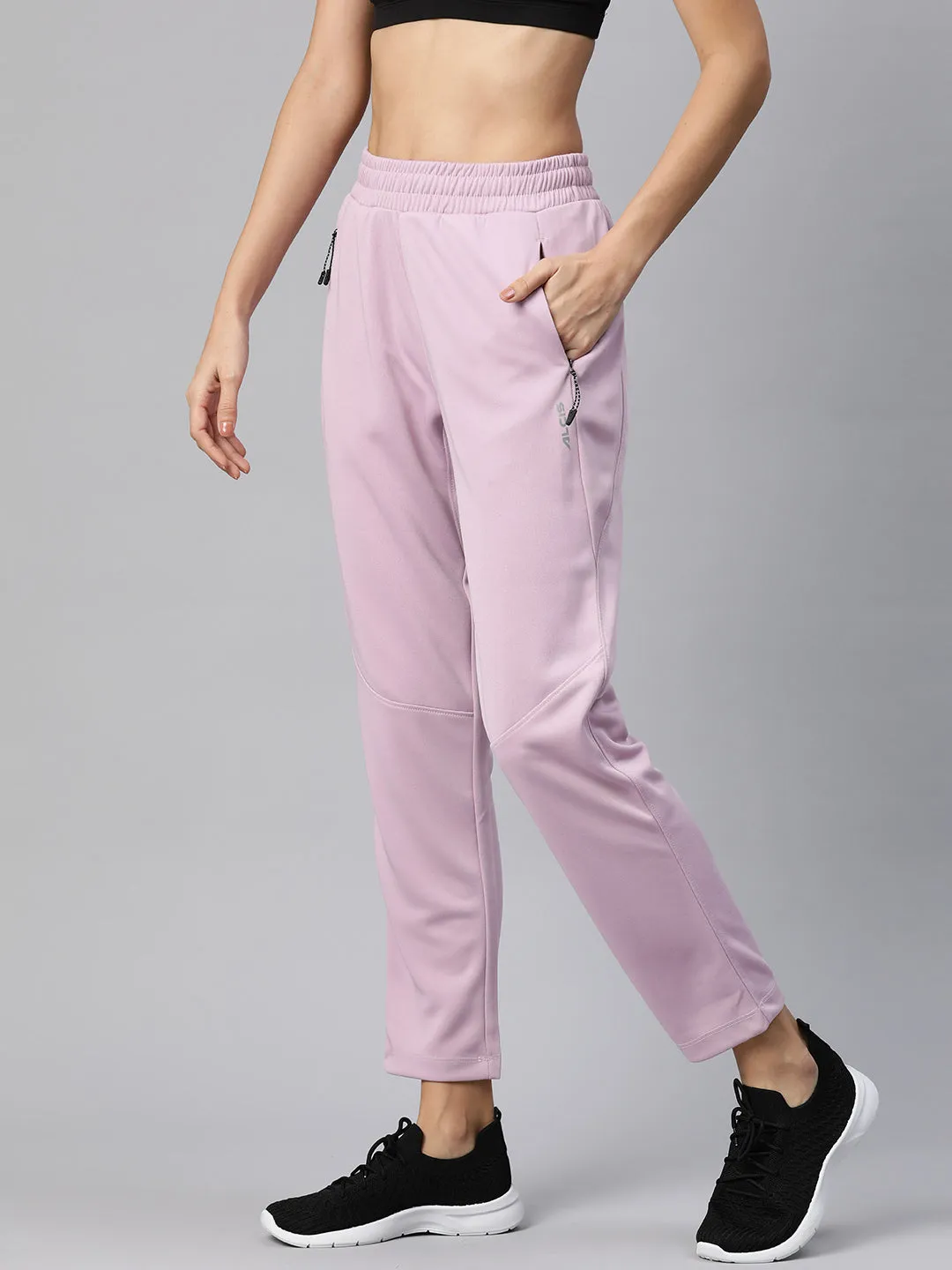 Comfy Stretch Alcis Women Slim Fit Hyper Hue Performance Reflective Track Pants