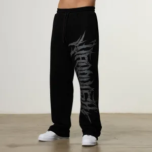 Vanquish Metal Black Straight Leg Sweatpants LowProfileTopstitching