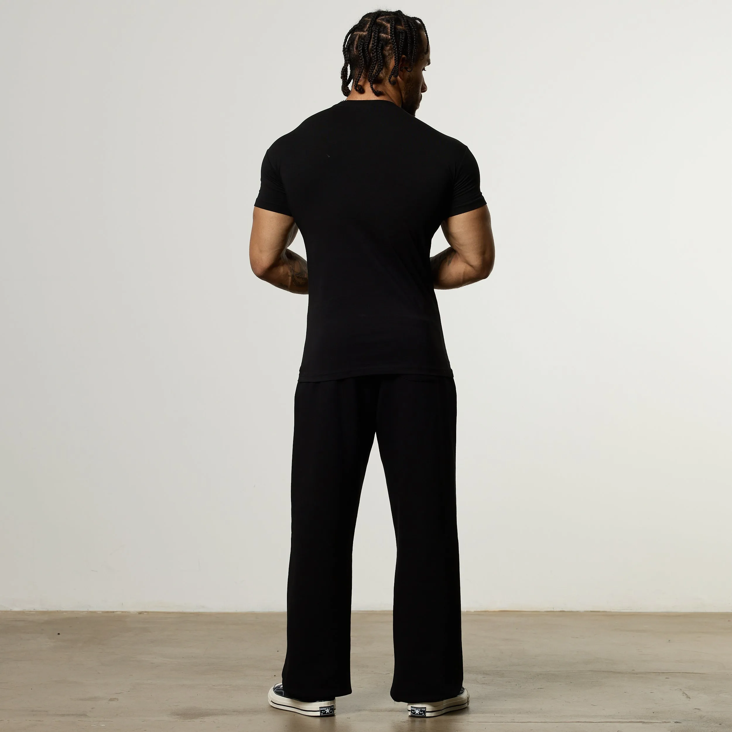 Vanquish Metal Black Straight Leg Sweatpants No Gap Waist