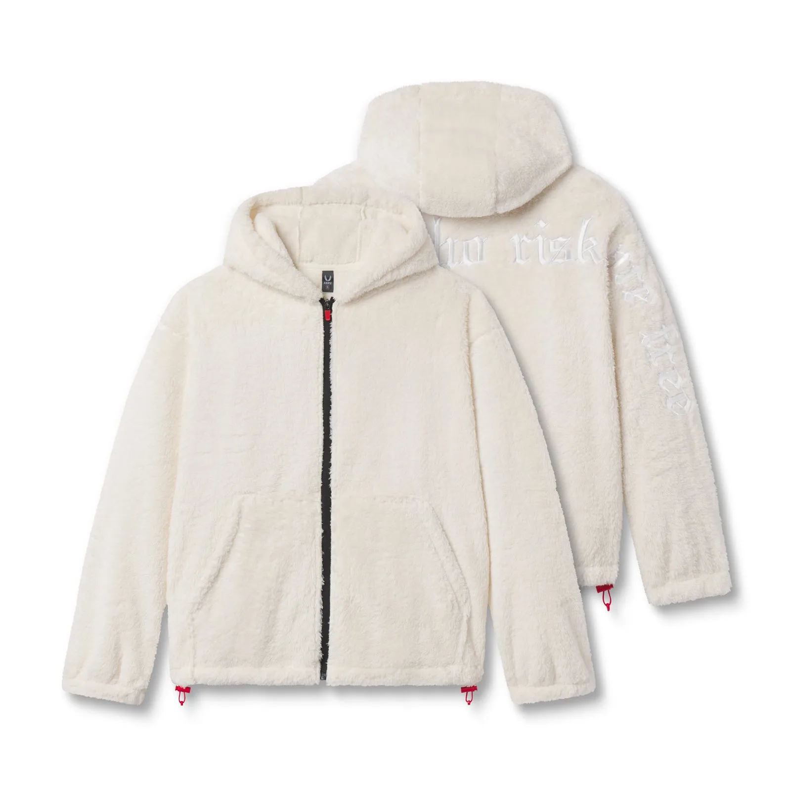 0887. Sherpa Recovery Full Zip Hoodie - Ivory Cream/White Golf Apparel