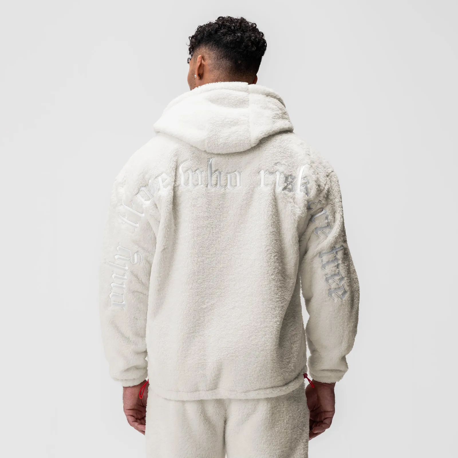 0887. Sherpa Recovery Full Zip Hoodie - Ivory Cream/White Cozy Sense Errand Day