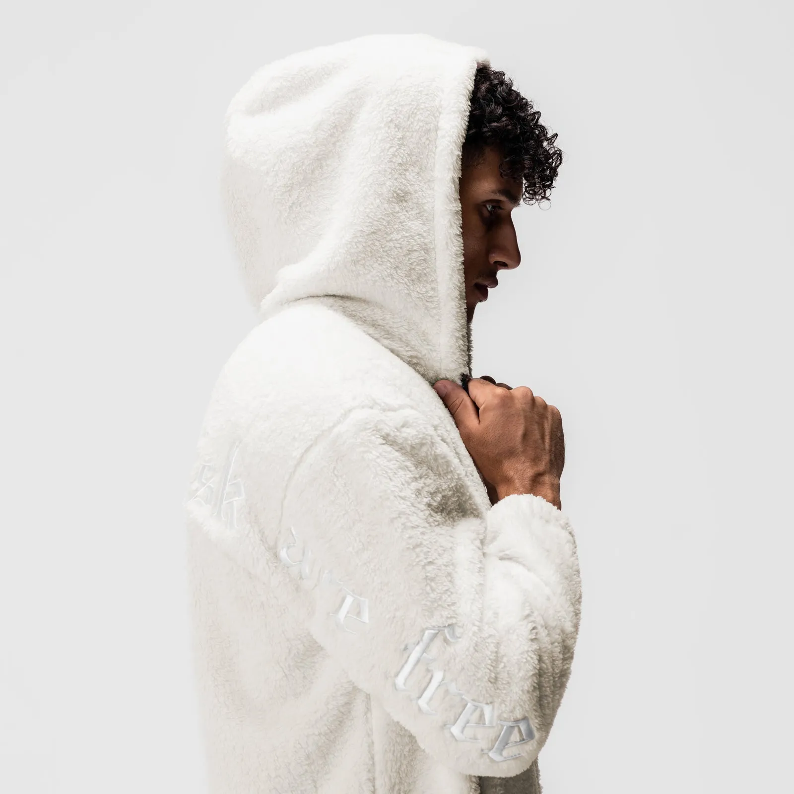 Sustainable Choice 0887. Sherpa Recovery Full Zip Hoodie - Ivory Cream/White