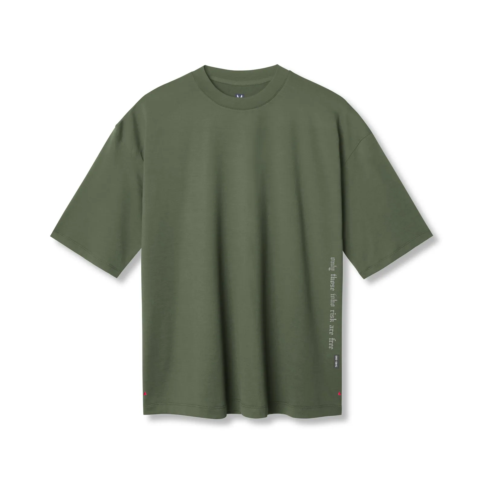 0841. 3D-Lite? 2.0 Lycra? 3/4-Sleeve Oversized Tee - Olive "OTWR" warm weather