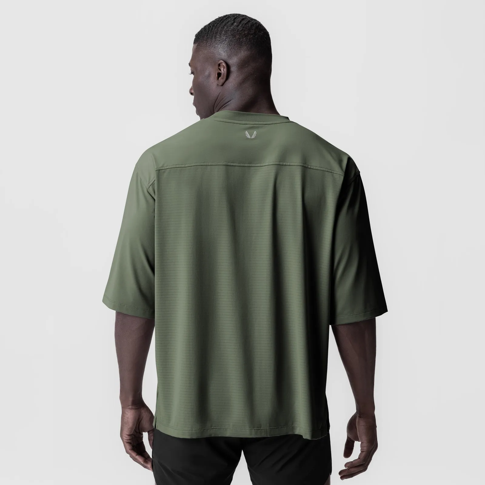 0841. 3D-Lite? 2.0 Lycra? 3/4-Sleeve Oversized Tee - Olive "OTWR" Timeless Look