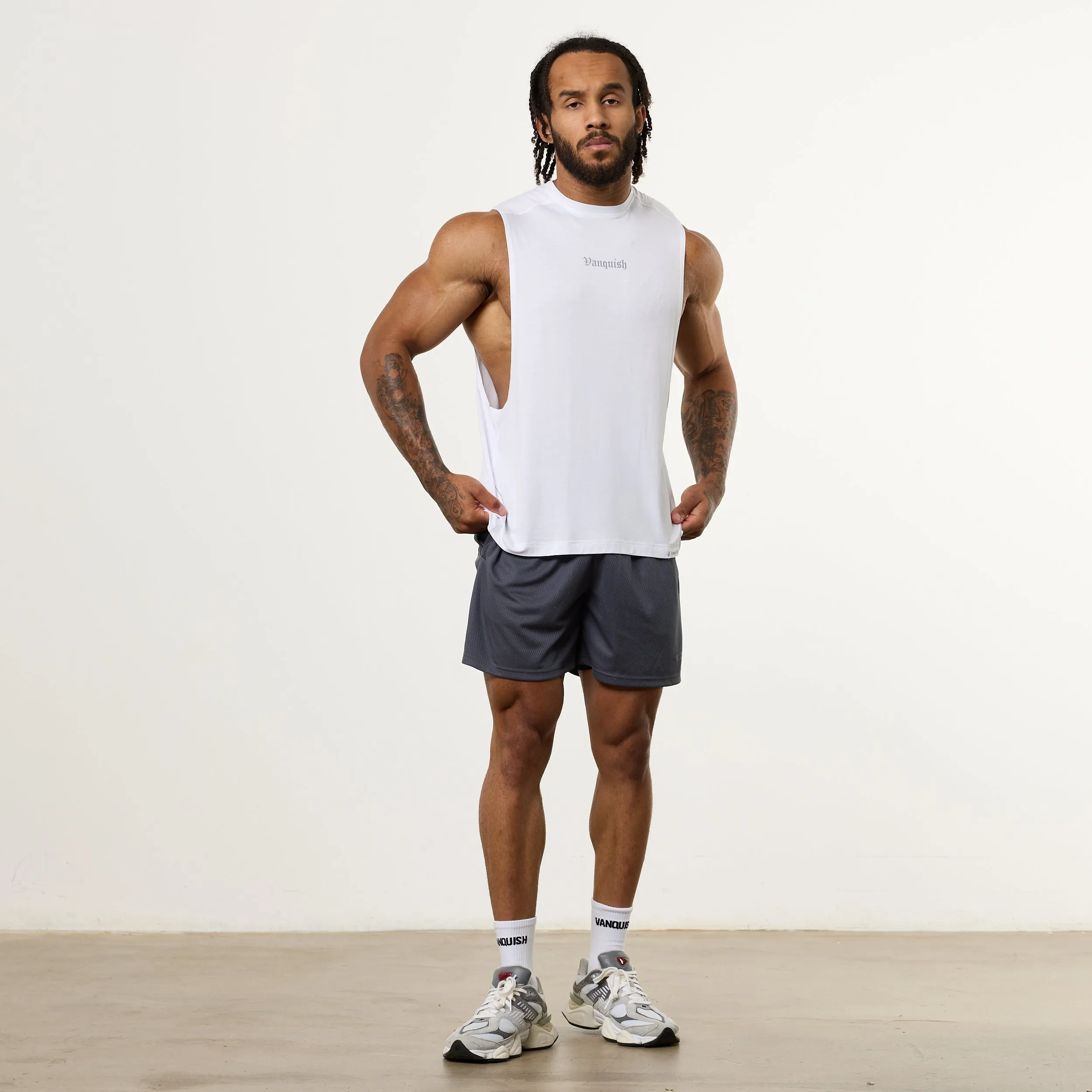 High-End Quality Vanquish Ultra Soft White Oversized Sleeveless T Shirt