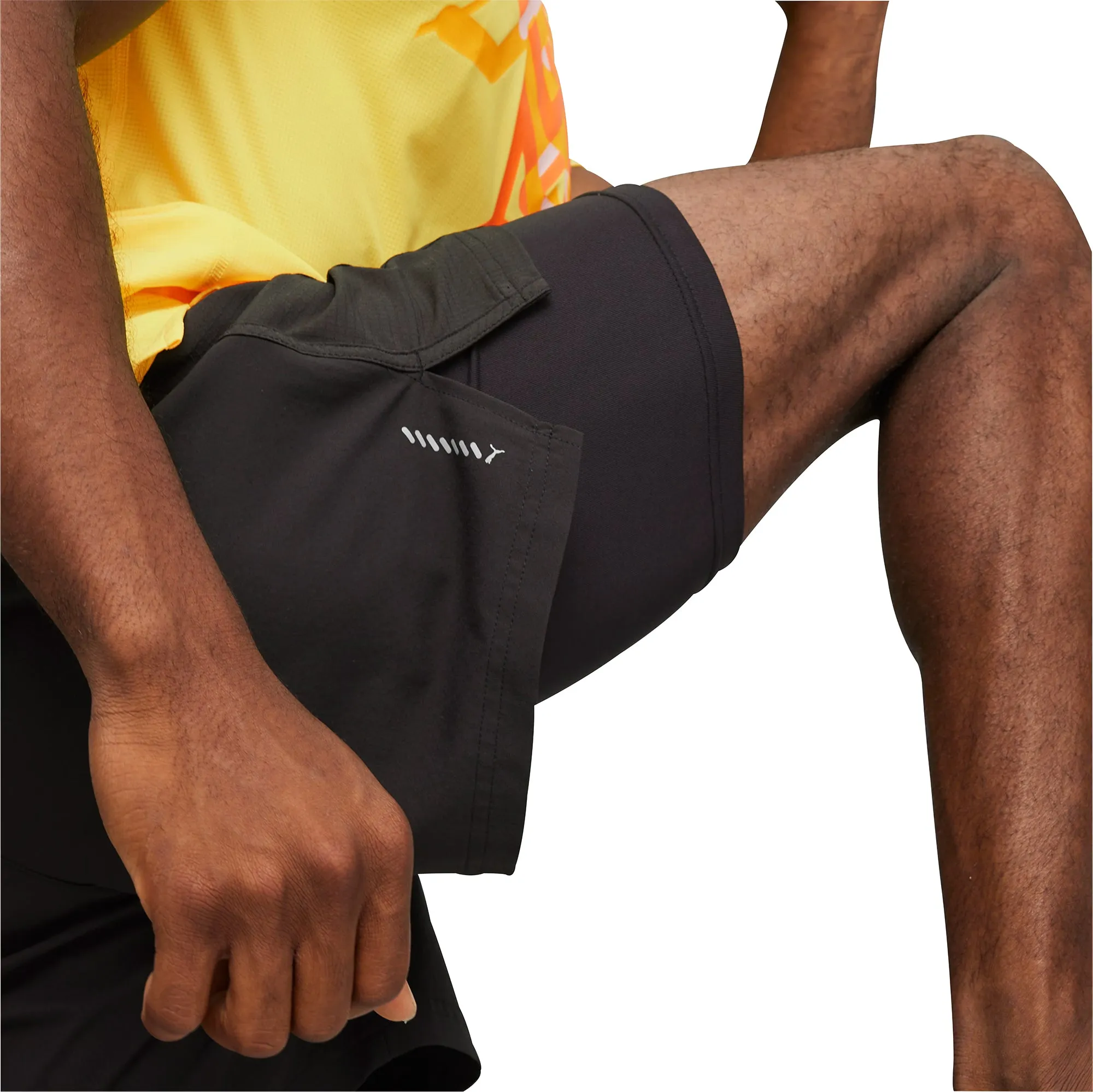 Wrinkle Resistant Material Puma Velocity Ultraweave 2 In 1 Mens Running Shorts - Black