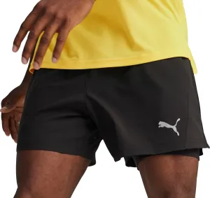 Puma Velocity Ultraweave 2 In 1 Mens Running Shorts - Black Moisture Wicking Finish ReflectiveAccents