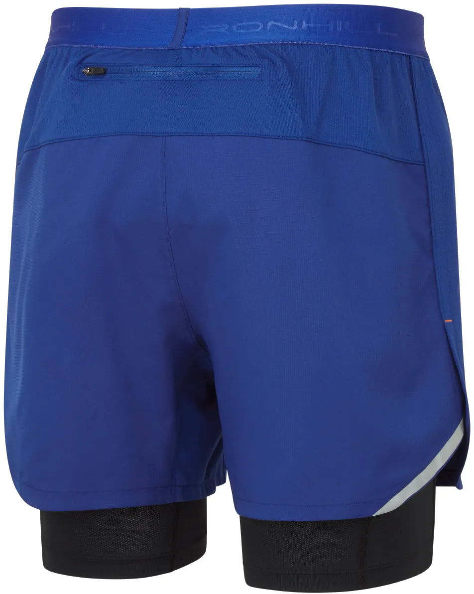 Ronhill Tech Twin 2 In 1 Mens Running Shorts - Blue Neat Look Office Attire