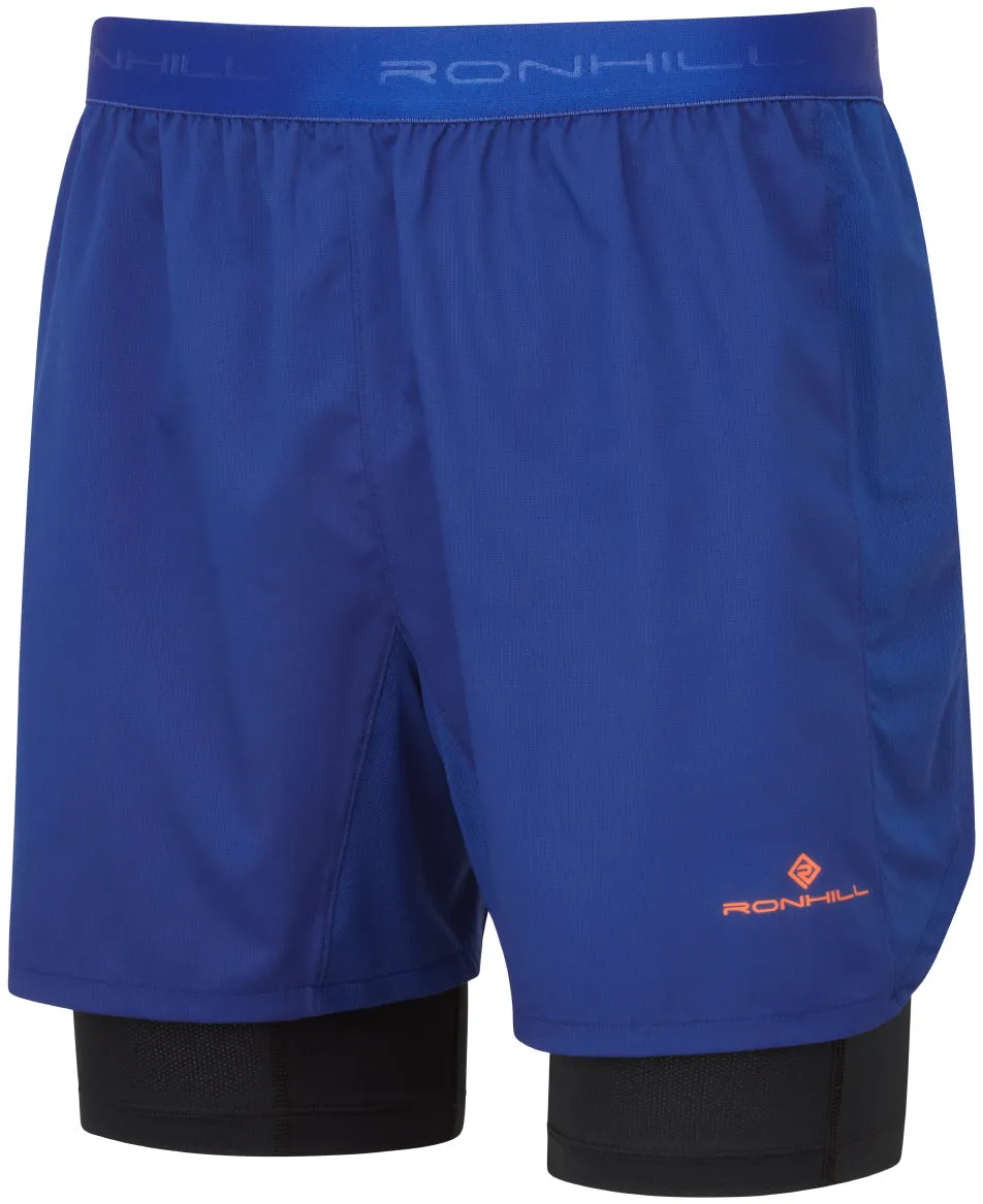 Ronhill Tech Twin 2 In 1 Mens Running Shorts - Blue Pajamas