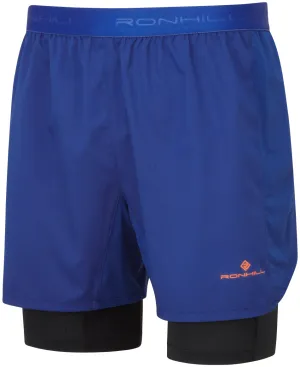 Ronhill Tech Twin 2 In 1 Mens Running Shorts - Blue Pajamas
