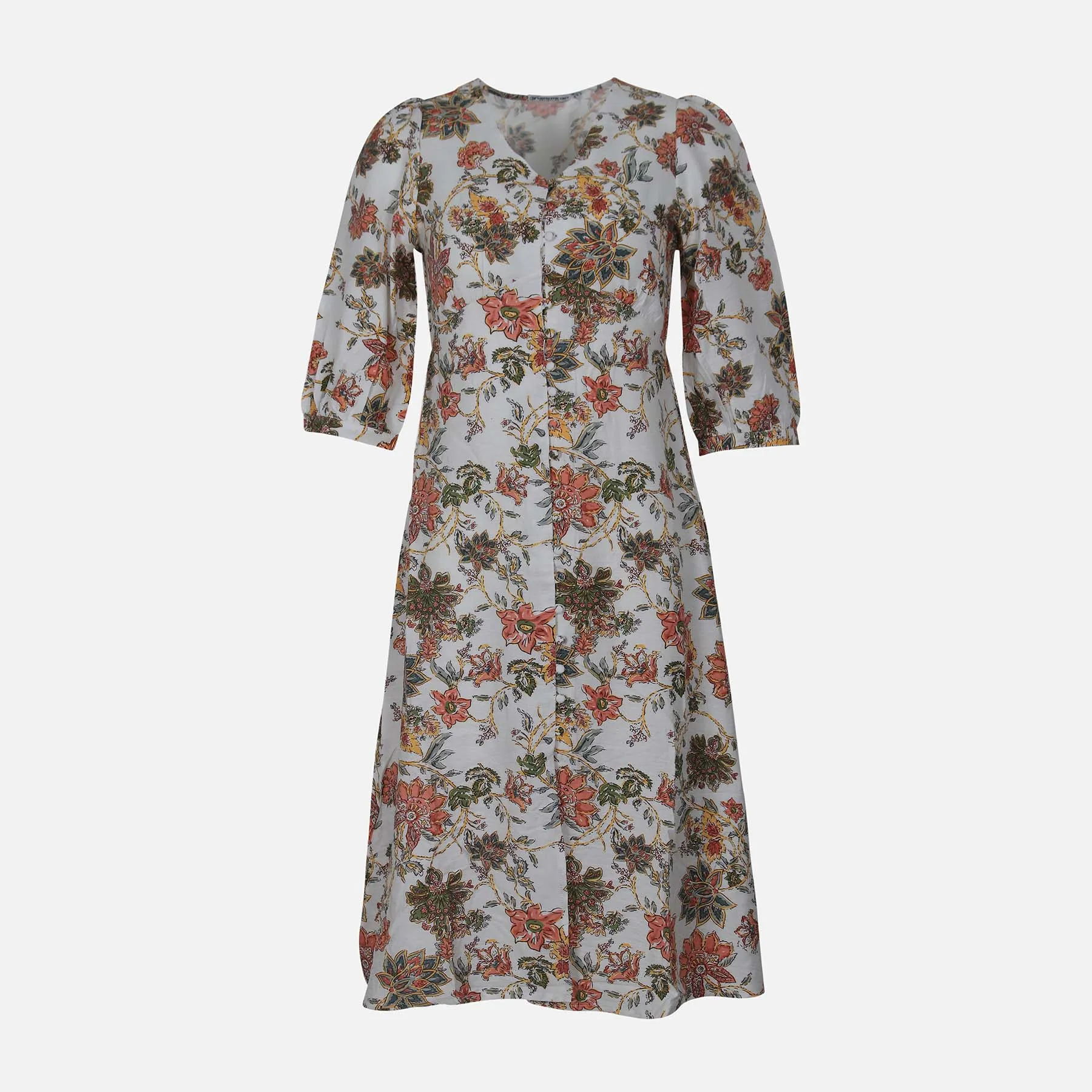 smooth zipper OekoTexCertified WOMEN WOVEN LONG DRESS