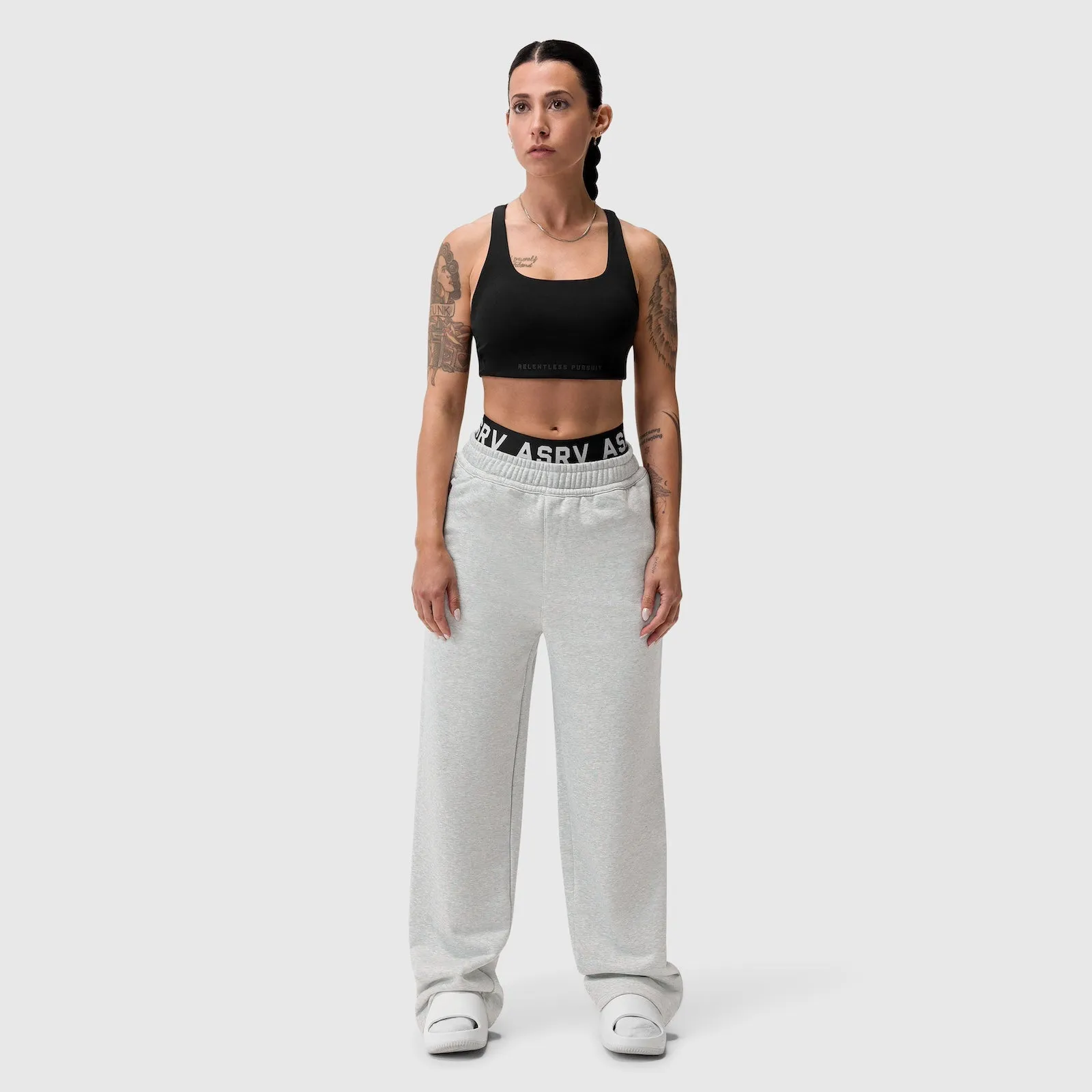 Tagless Comfort Neck W034. Sorona? Terry Straight Leg Sweats - Heather Grey Modern Waist
