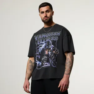 Vanquish Obsidian Black Panther Oversized Boxy T Shirt Reinforced Hems Beach Wear