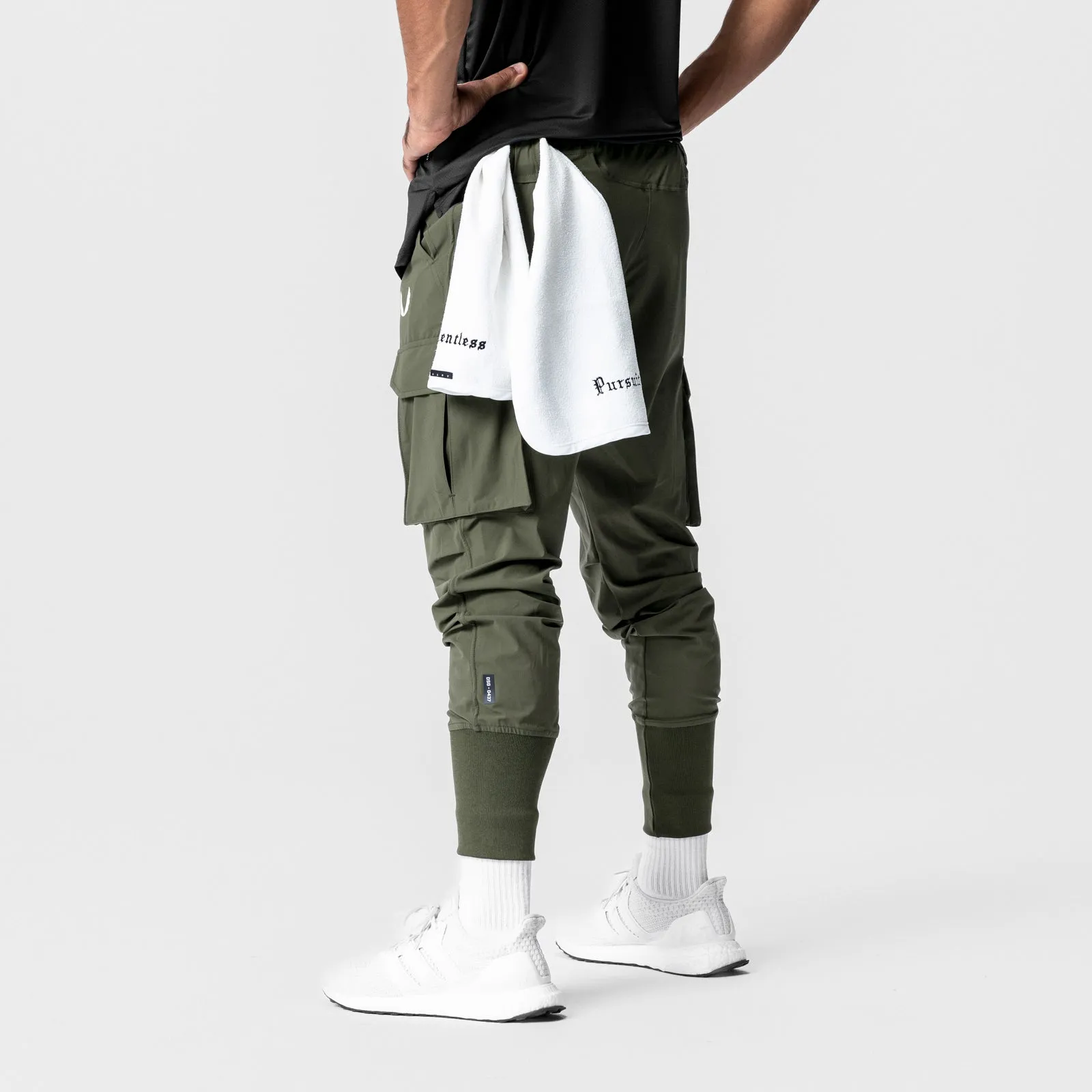 0437. Tetra-Lite? Cargo High Rib Jogger - Olive Relaxed Comfort